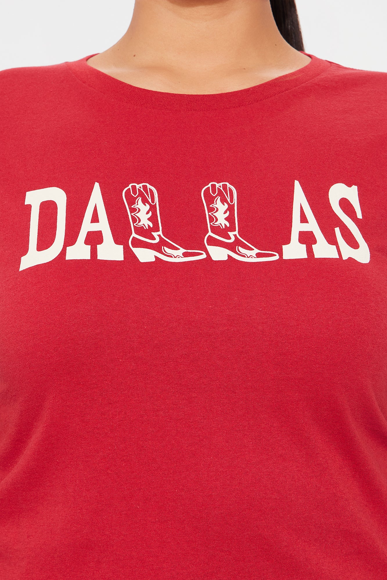 Dallas Boots Baby Tee - Red - Image 7