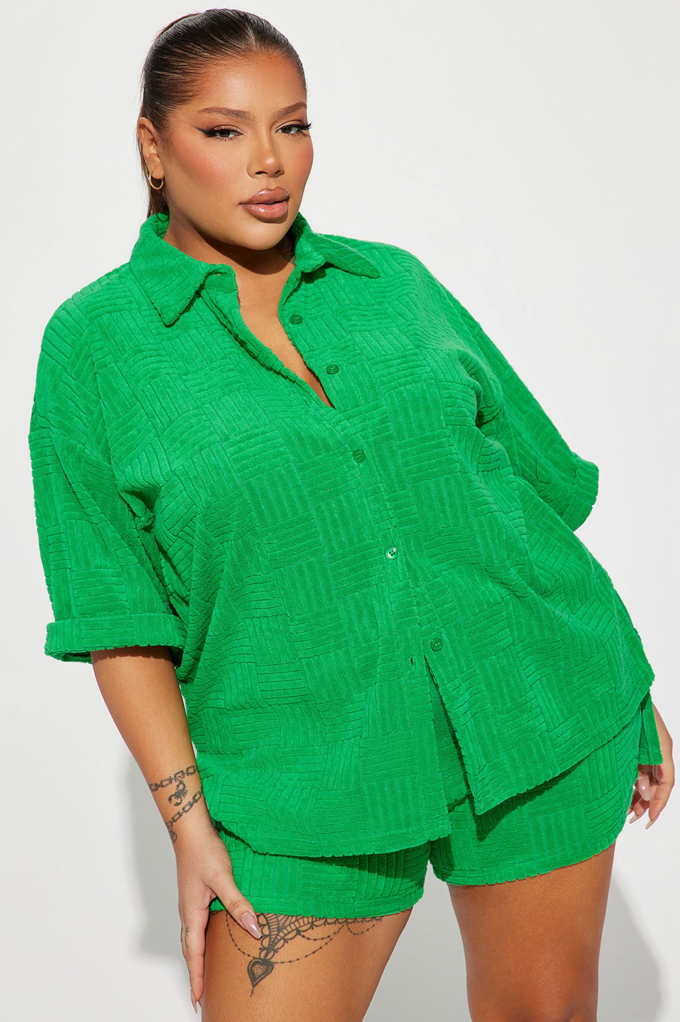 Ayana Terry Cloth Short Set - Kelly Green - Image 5