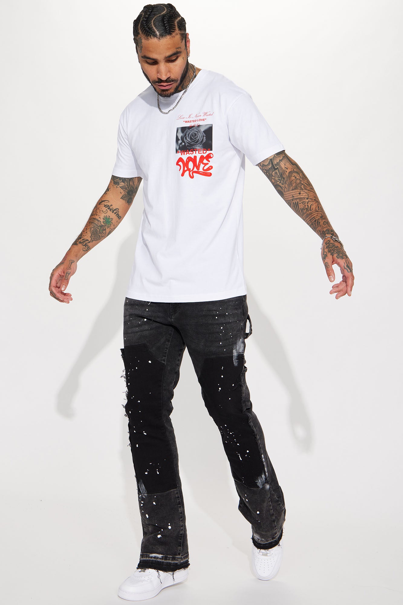 Wasted Love Silence Short Sleeve Tee - White - Image 3