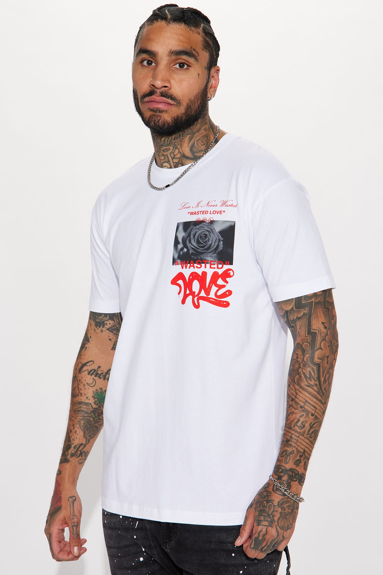 Wasted Love Silence Short Sleeve Tee - White - Image 5