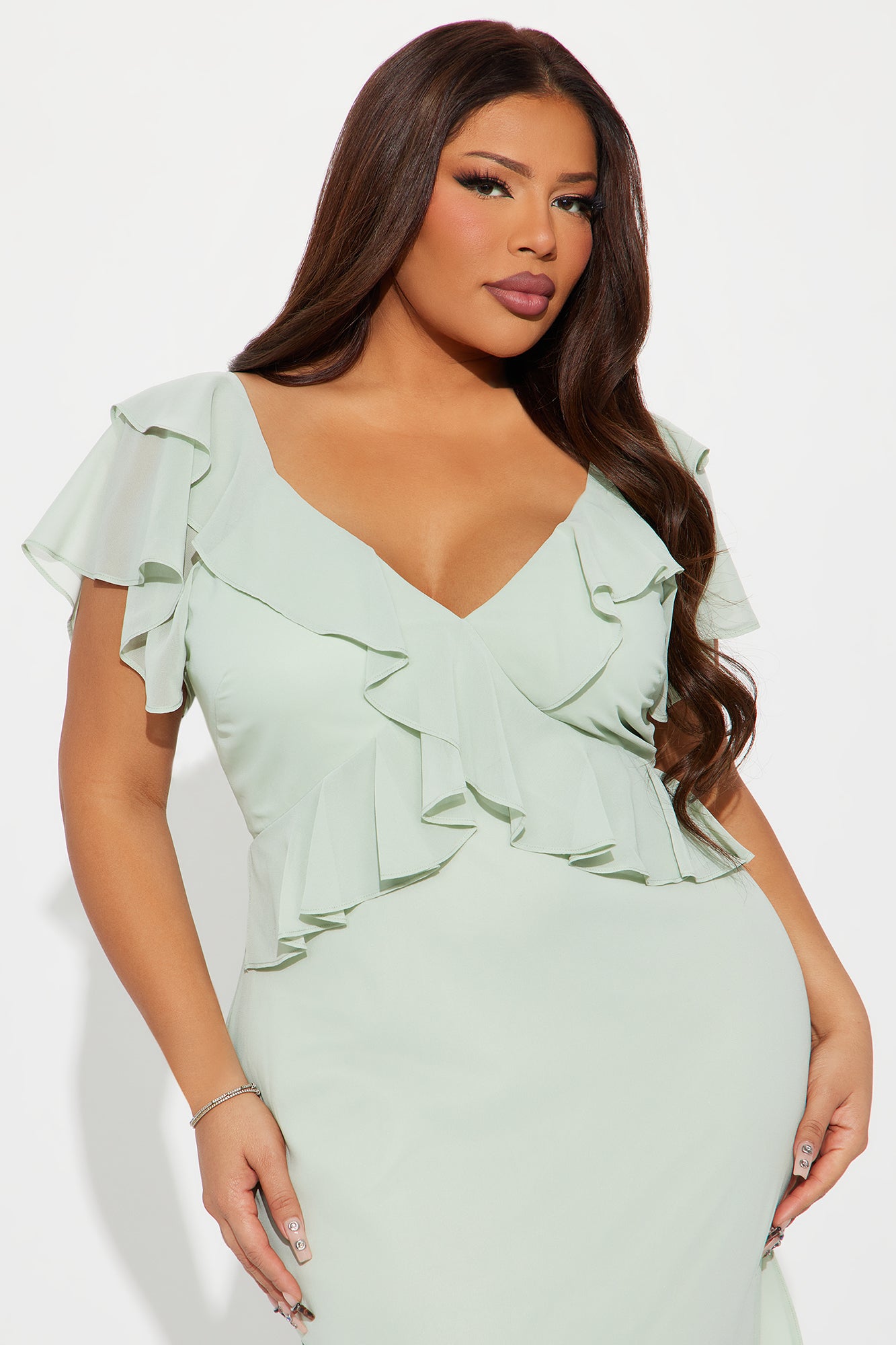 Emily Chiffon Gown - Sage - Image 5