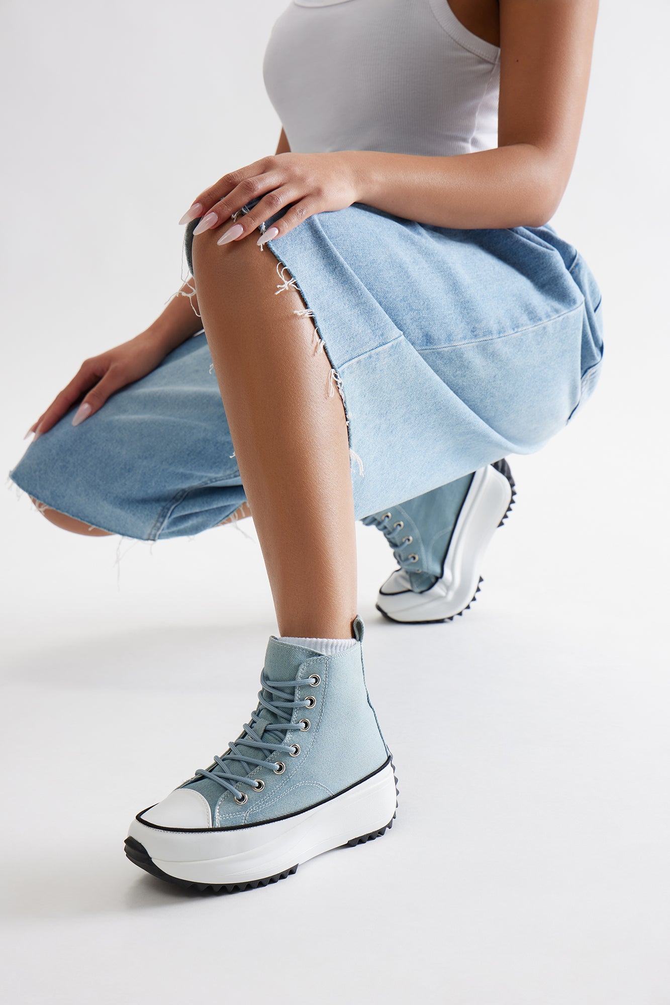 Bailey High Cut Sneakers - Denim - Image 4