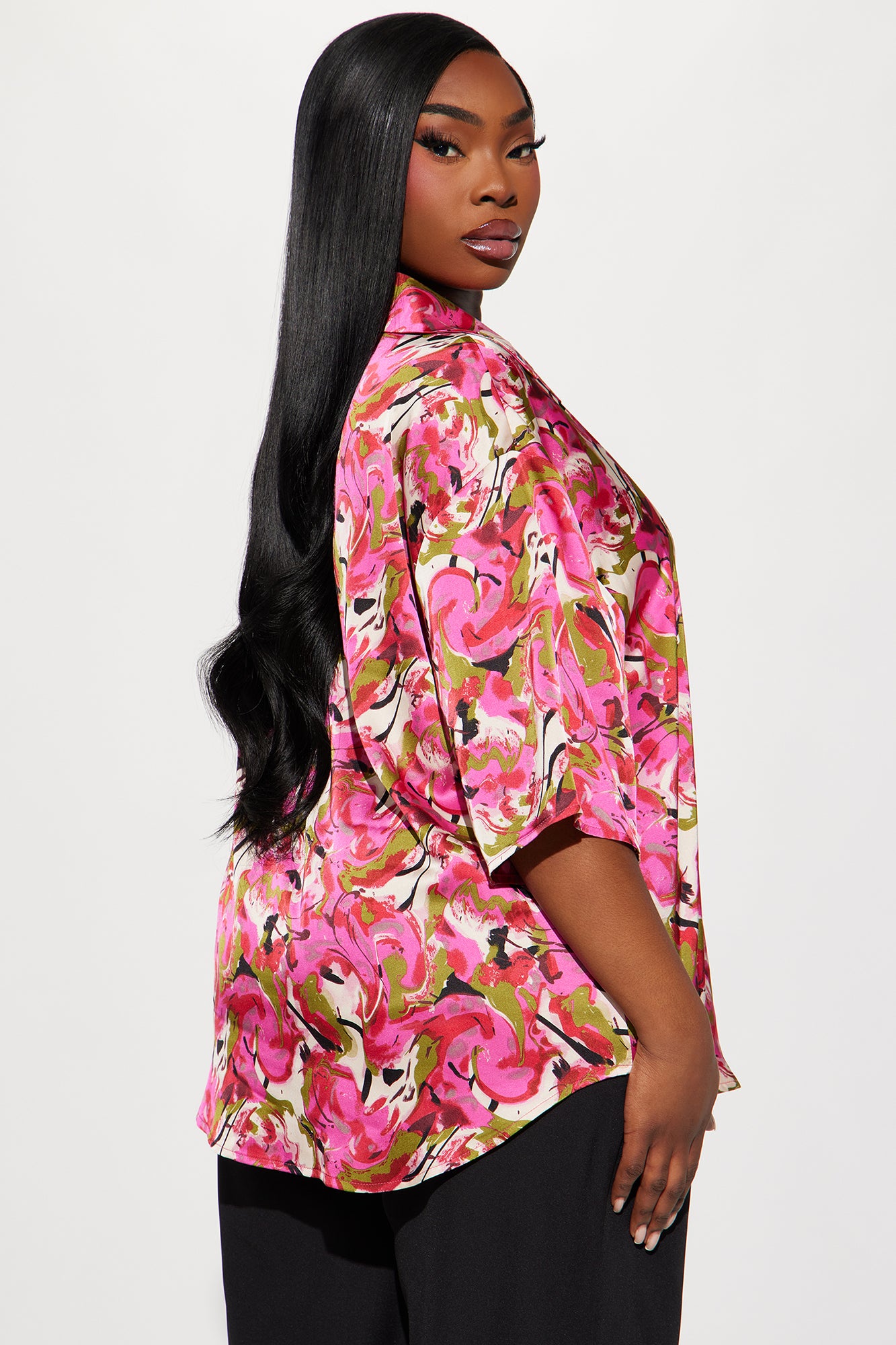 Ava Abstract Shirt - Fuchsia/combo - Image 6
