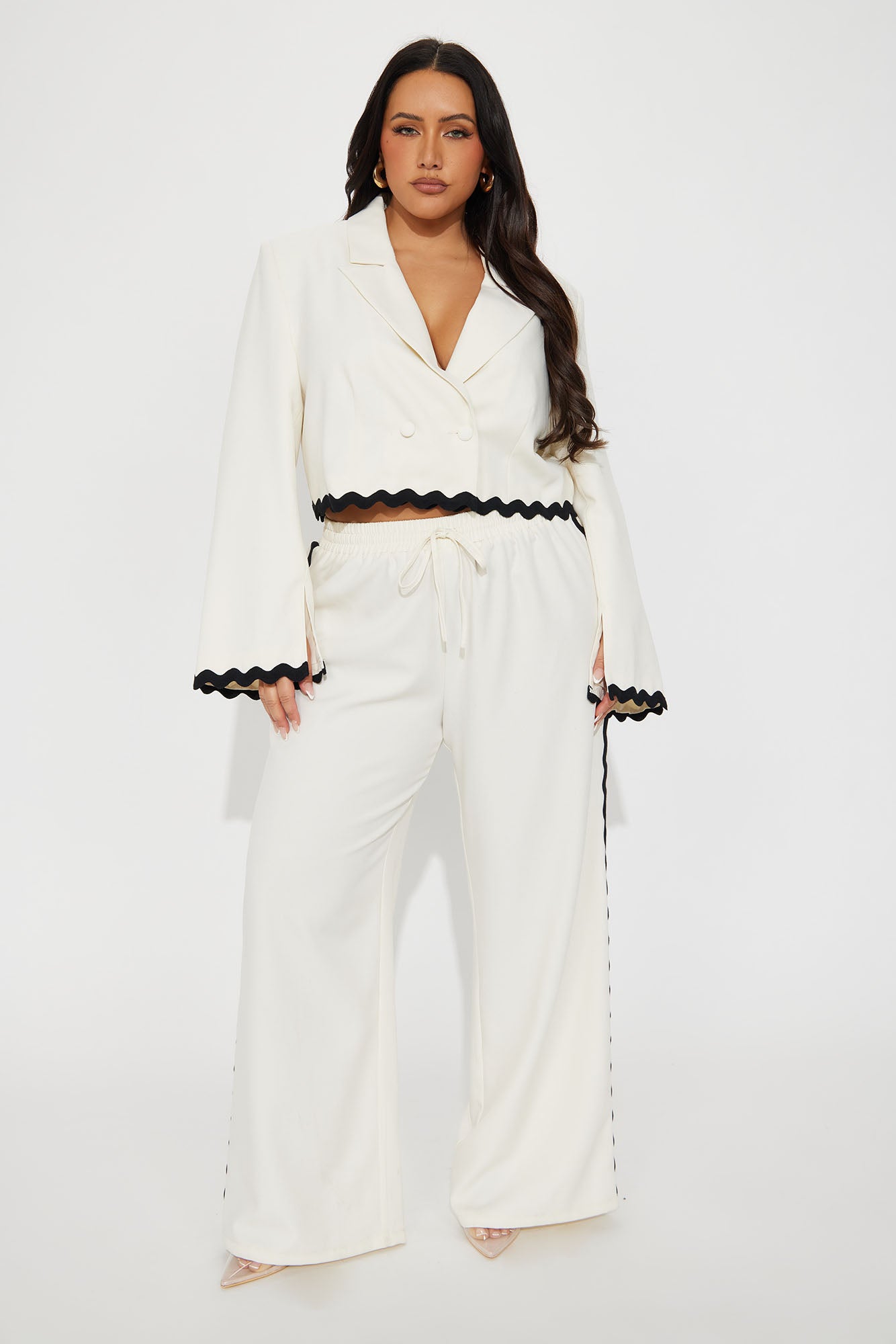 Take Me Higher Cropped Blazer - Cream - Image 6