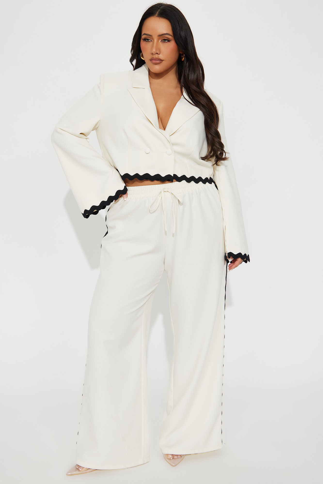 Take Me Higher Wide Leg Pant - Cream - Image 5