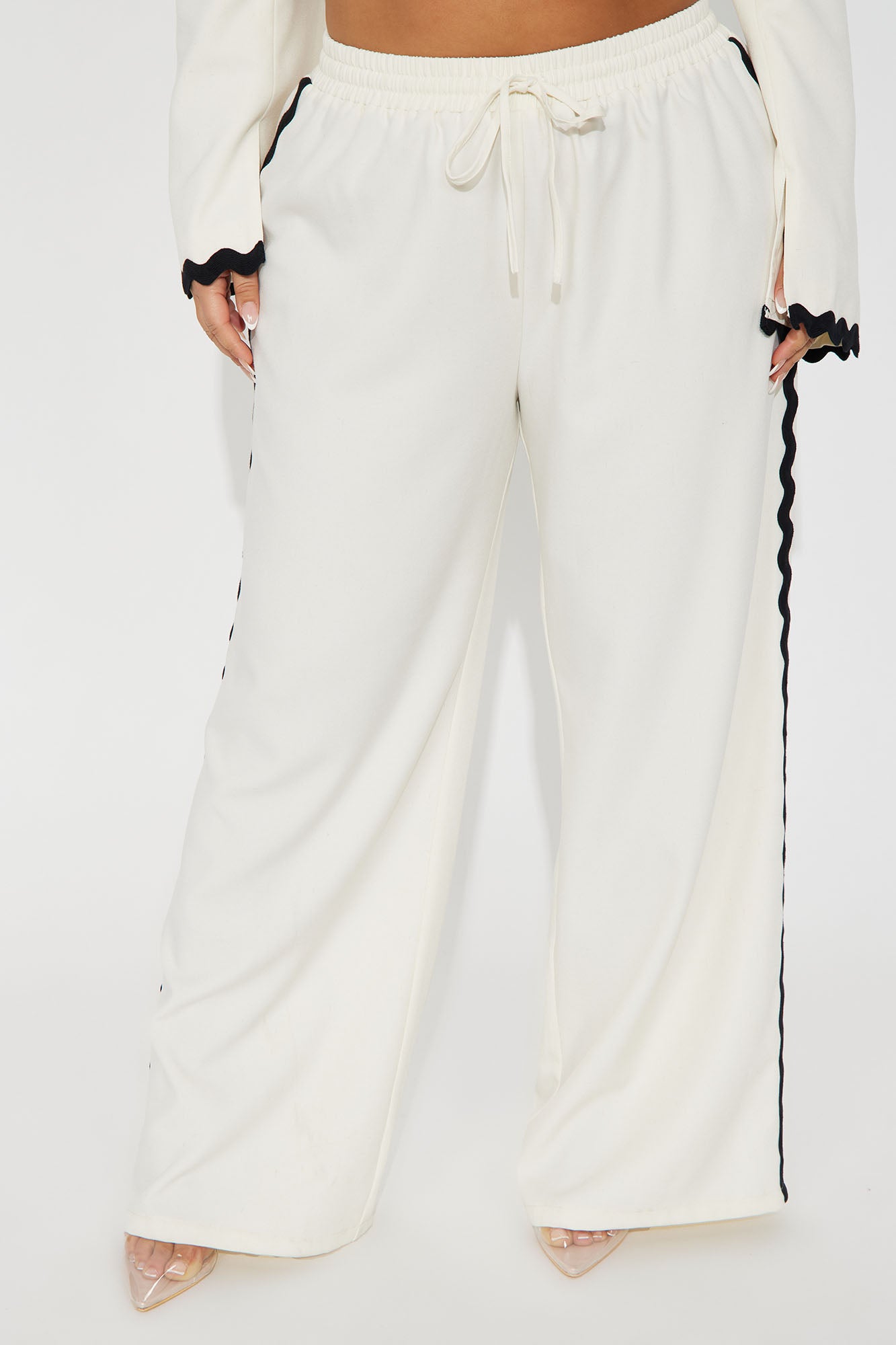 Take Me Higher Wide Leg Pant - Cream - Image 6