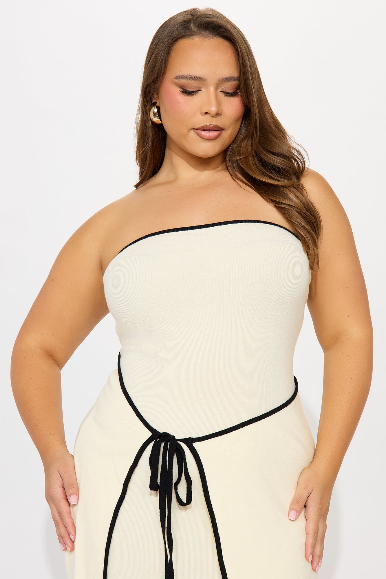 Strong Attraction Strapless Midi Dress - Ivory/combo - Image 5