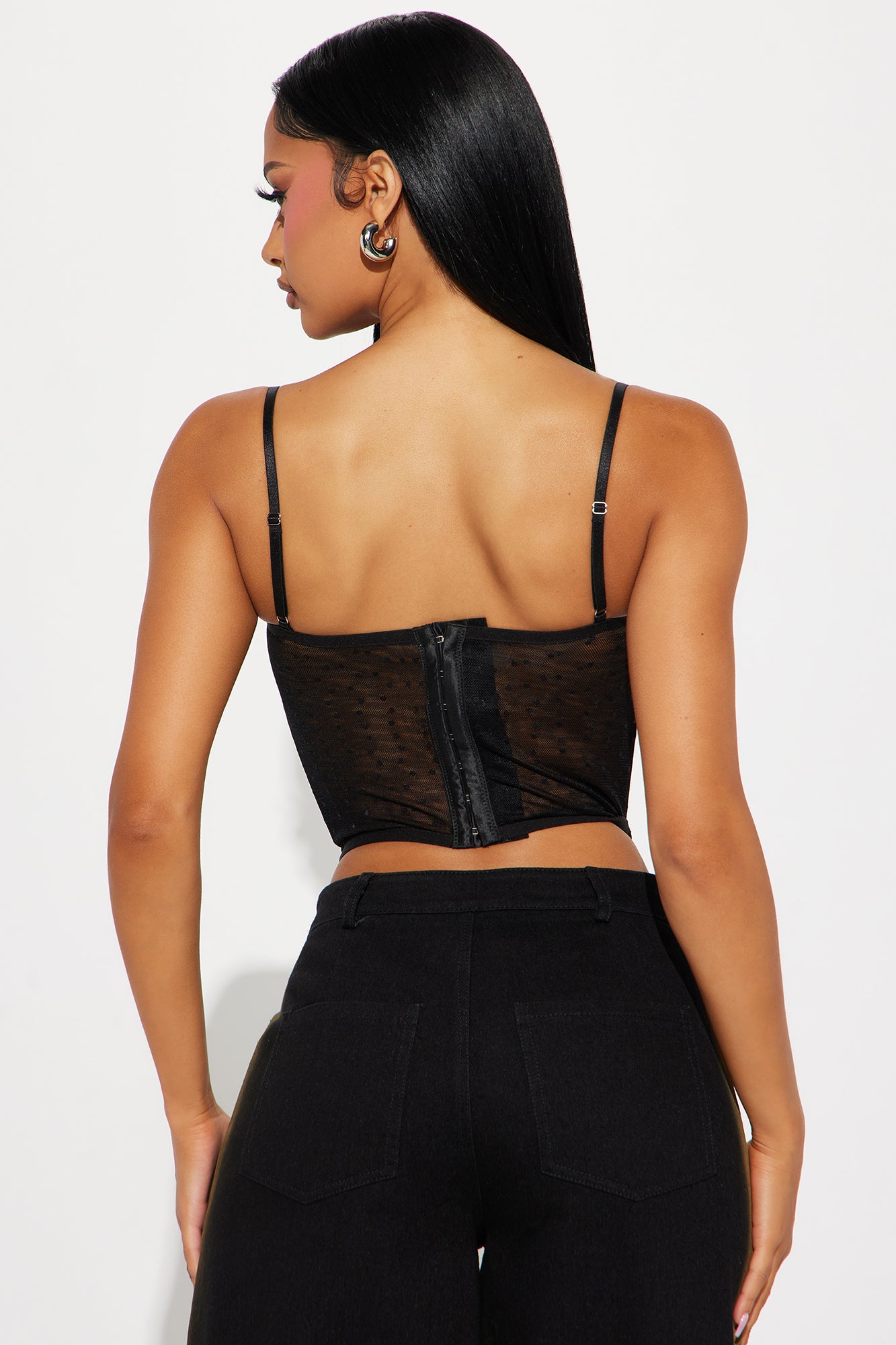 Aurora Lace Corset Top - Black - Image 3