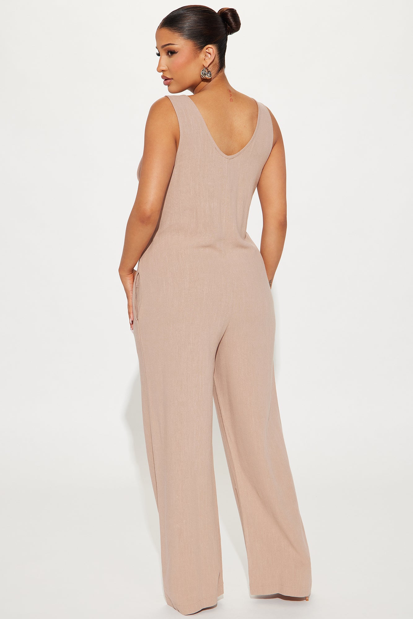 Won't Get Over You Jumpsuit  - Taupe - Image 3