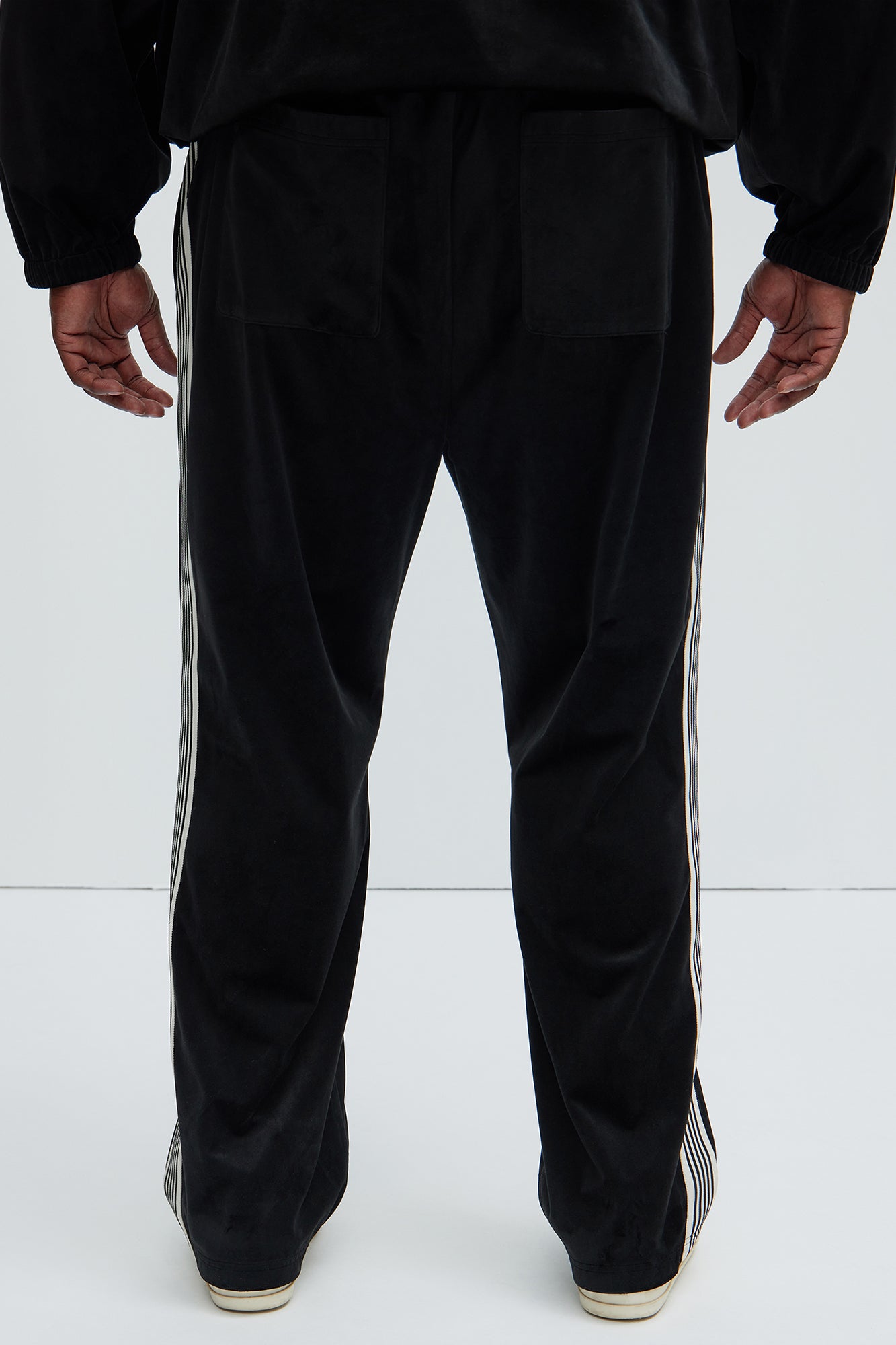Up N' Down Velvet Track Pants - Black - Image 8