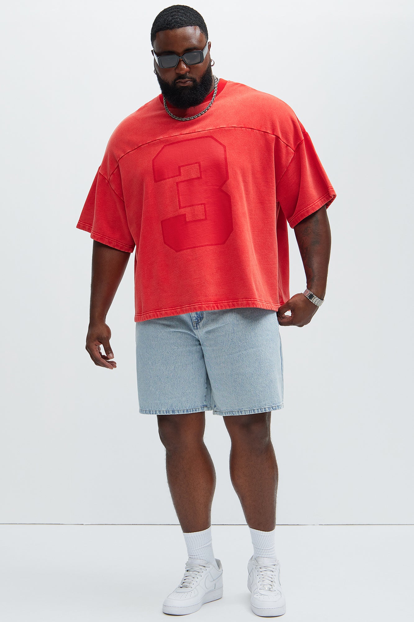 Kyle Oversized Tee - Red - Image 5