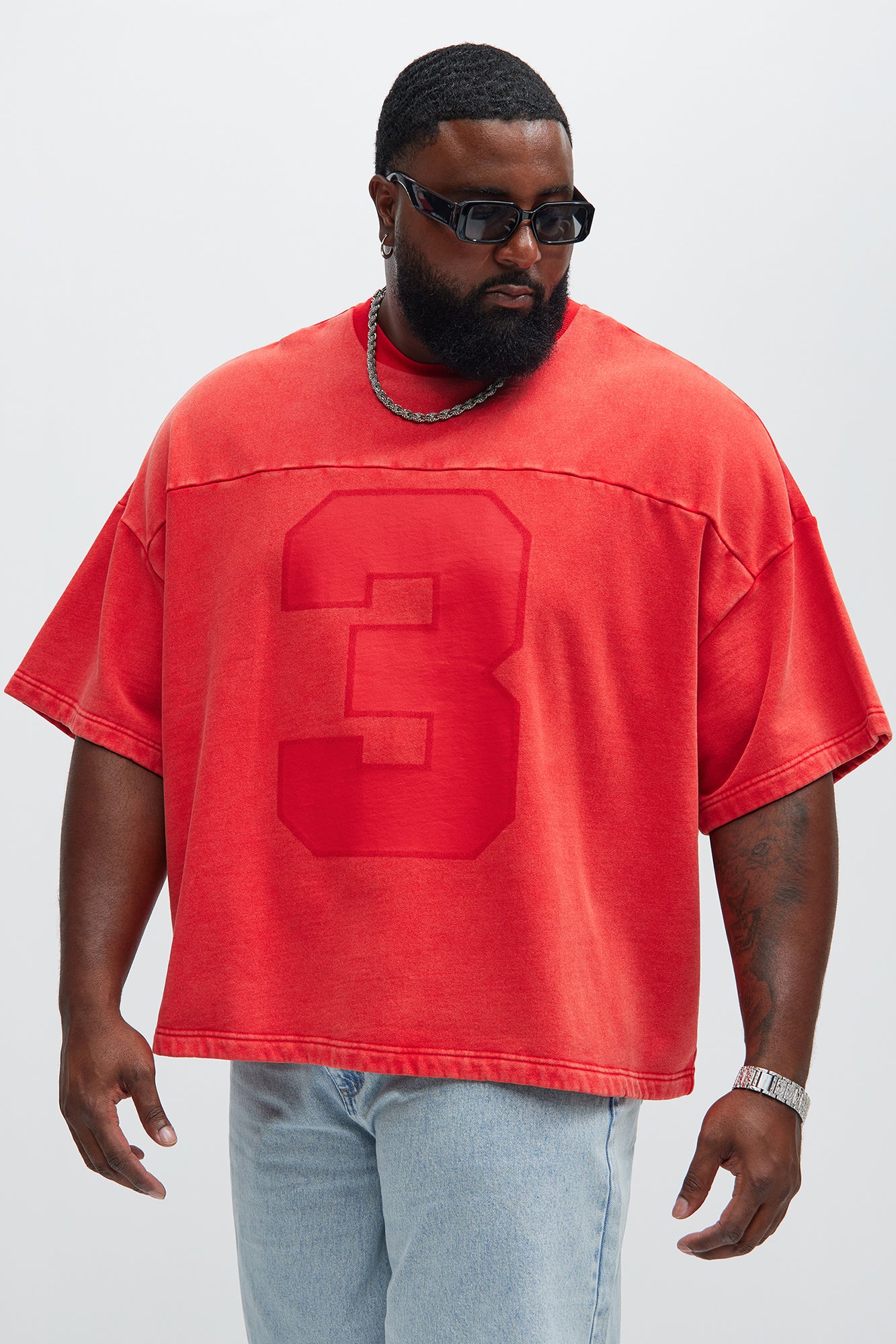 Kyle Oversized Tee - Red - Image 4