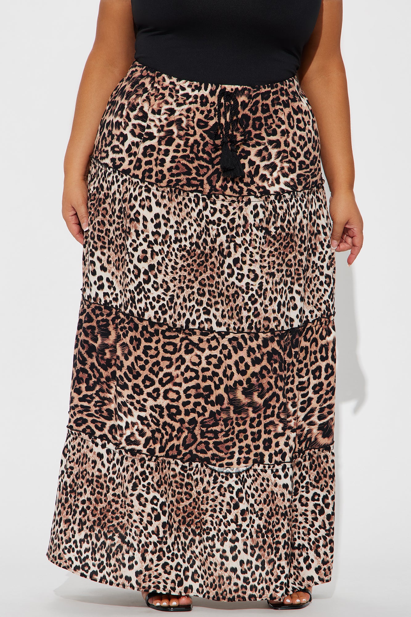 Analissa Leopard Tiered Maxi Skirt - Brown/combo - Image 5