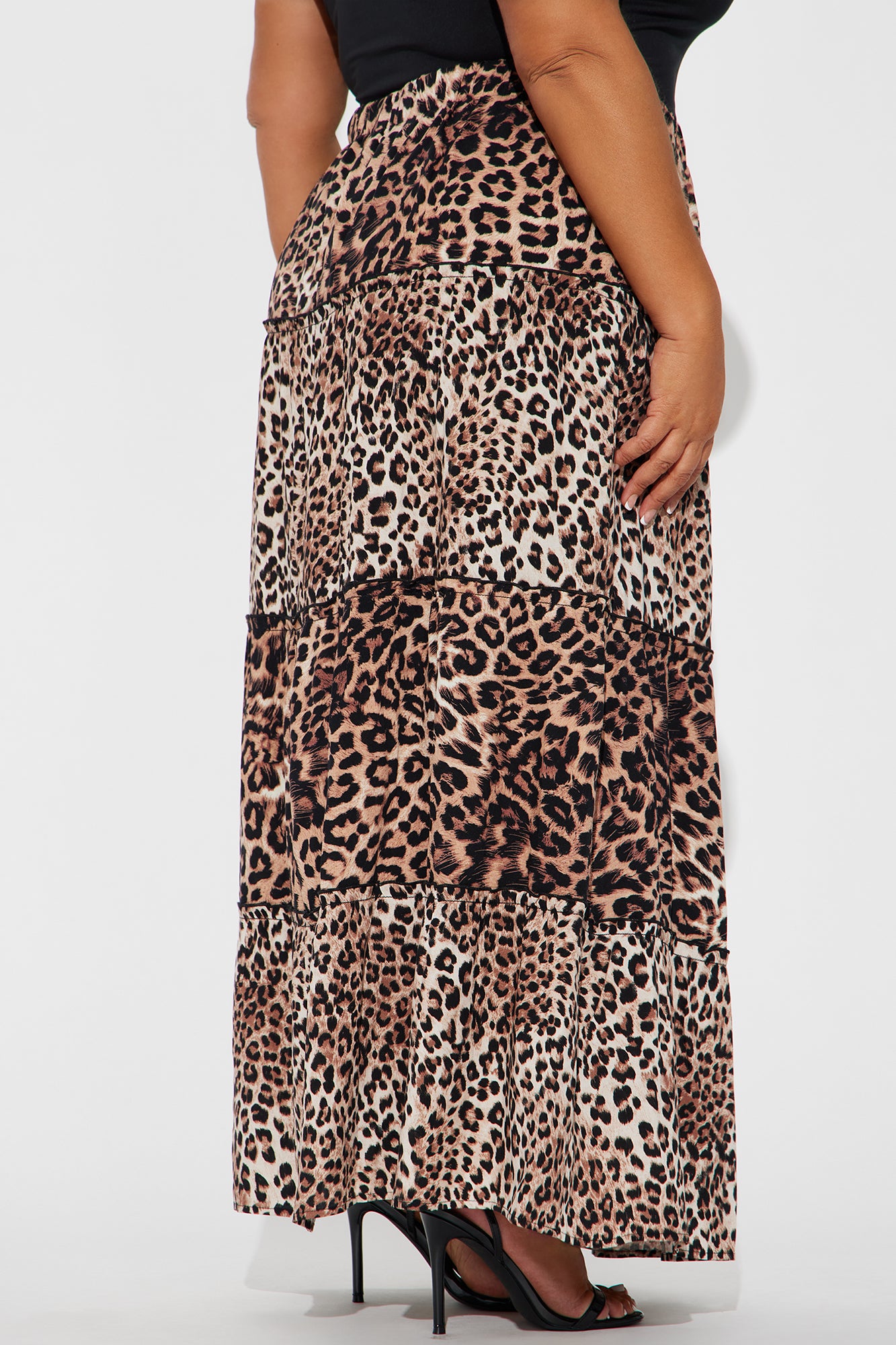 Analissa Leopard Tiered Maxi Skirt - Brown/combo - Image 6