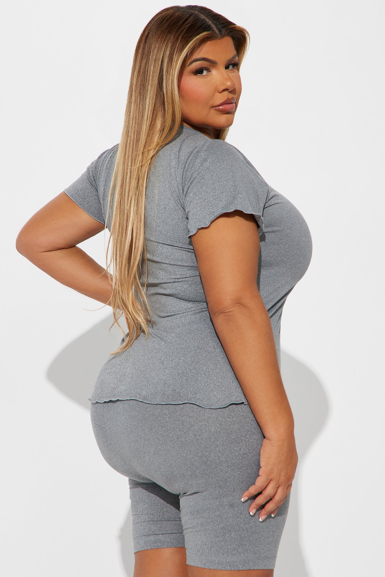 Always Together PJ Boxer Short Set - Heather Grey - Image 5