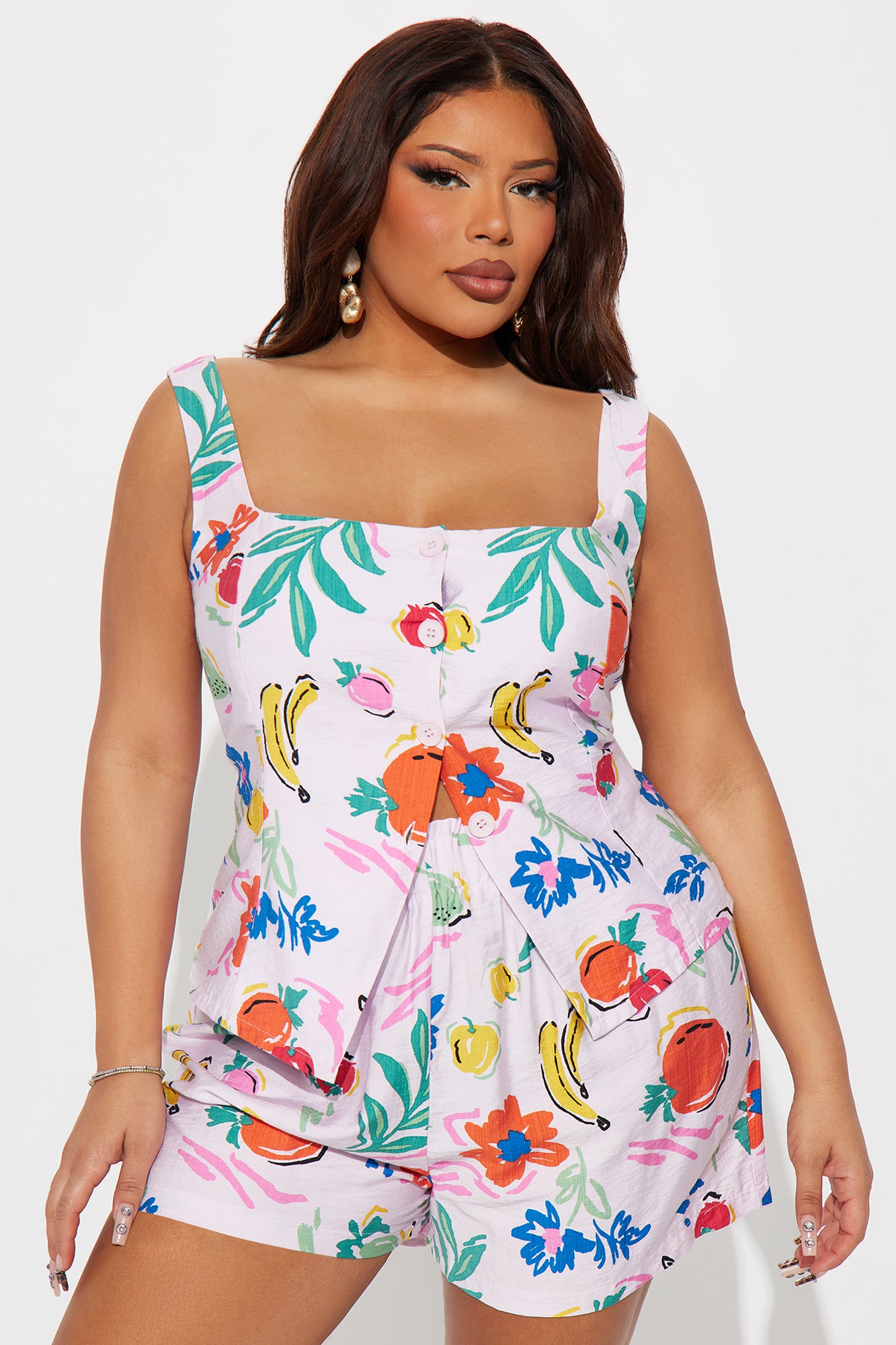 Fruity Feels Short Set - Pink/combo - Image 4