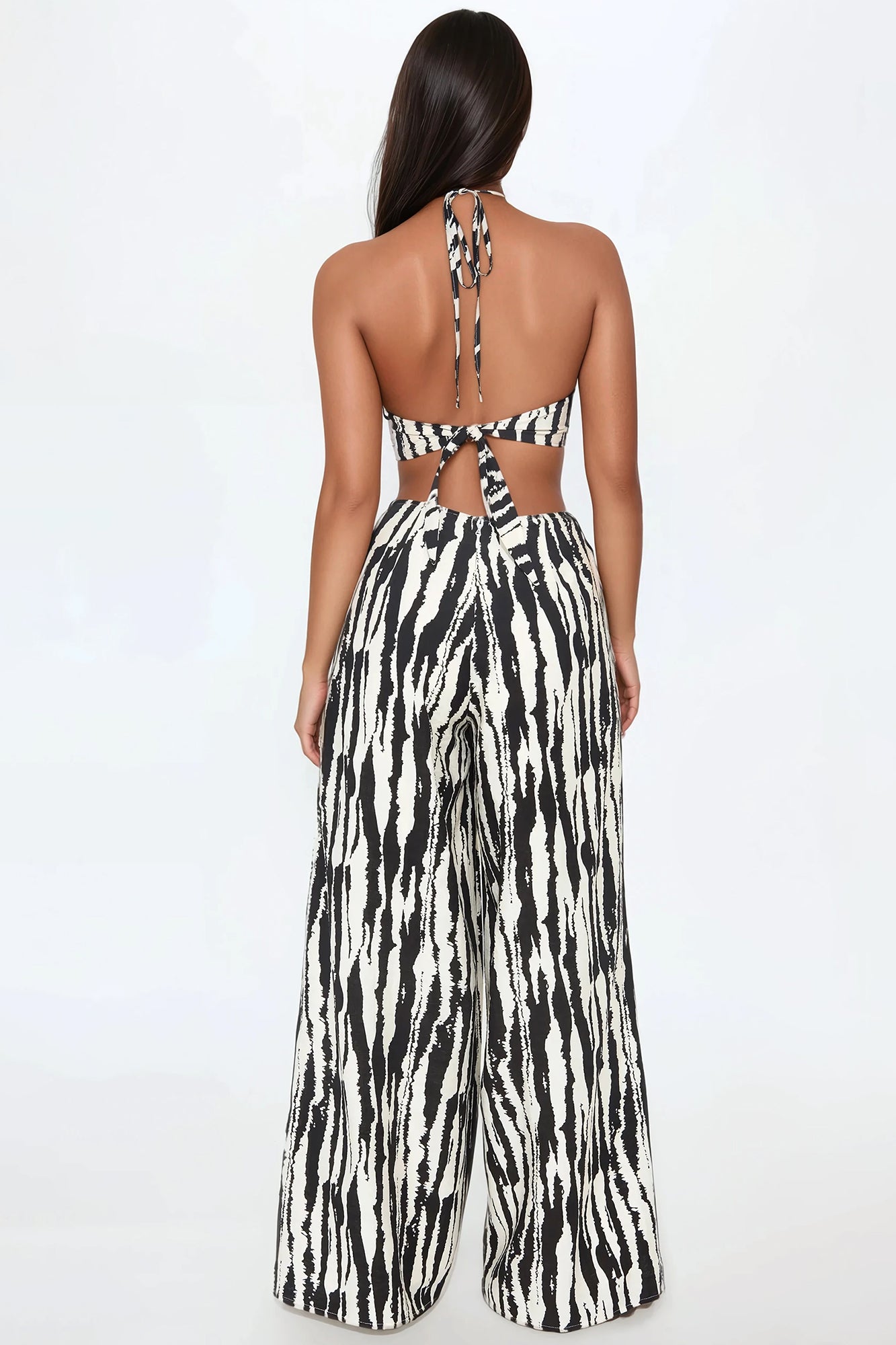 On Airplane Mode Abstract Wide Leg Jumpsuit - Black/combo - Image 3