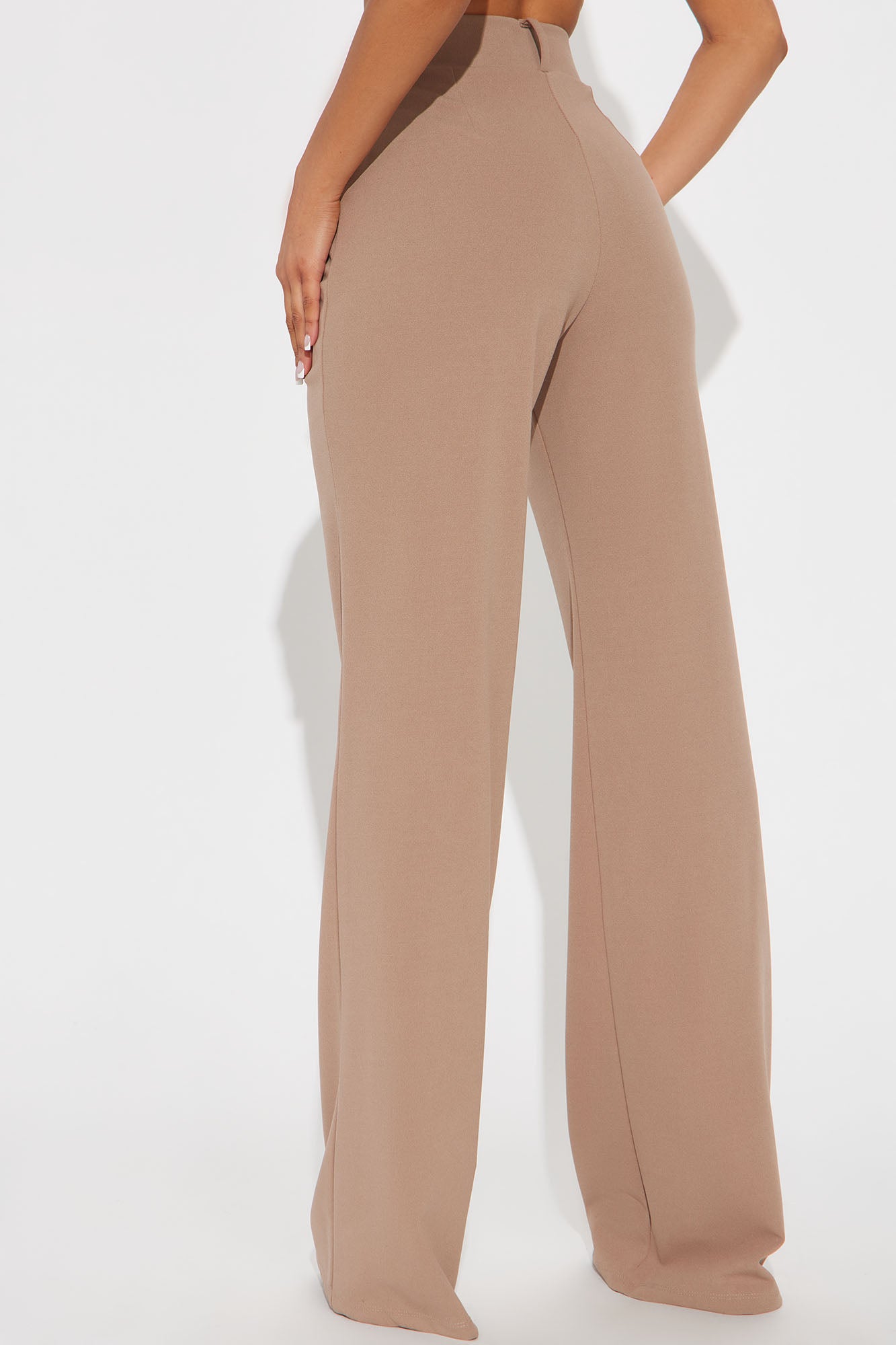 Tall Heidi Wide Leg Trouser Pant - Taupe - Image 3