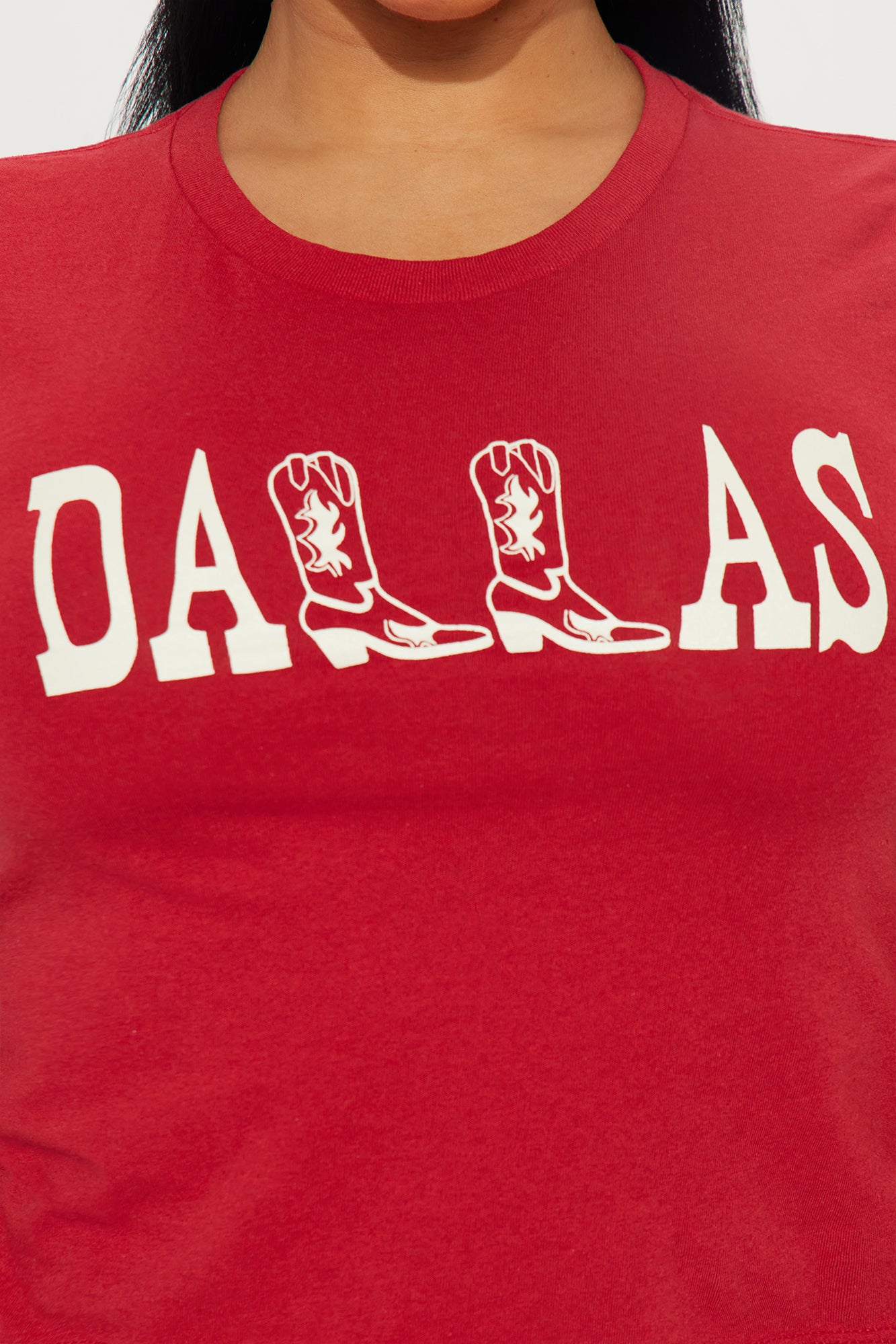 Dallas Boots Baby Tee - Red - Image 4