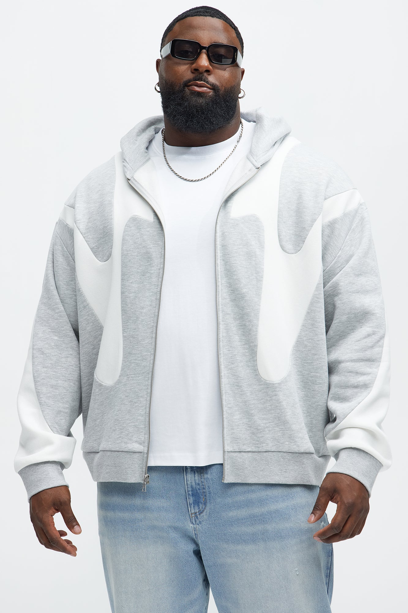 Tyson Oasis Paneled Zip Up Hoodie - Heather/Combo - Image 6