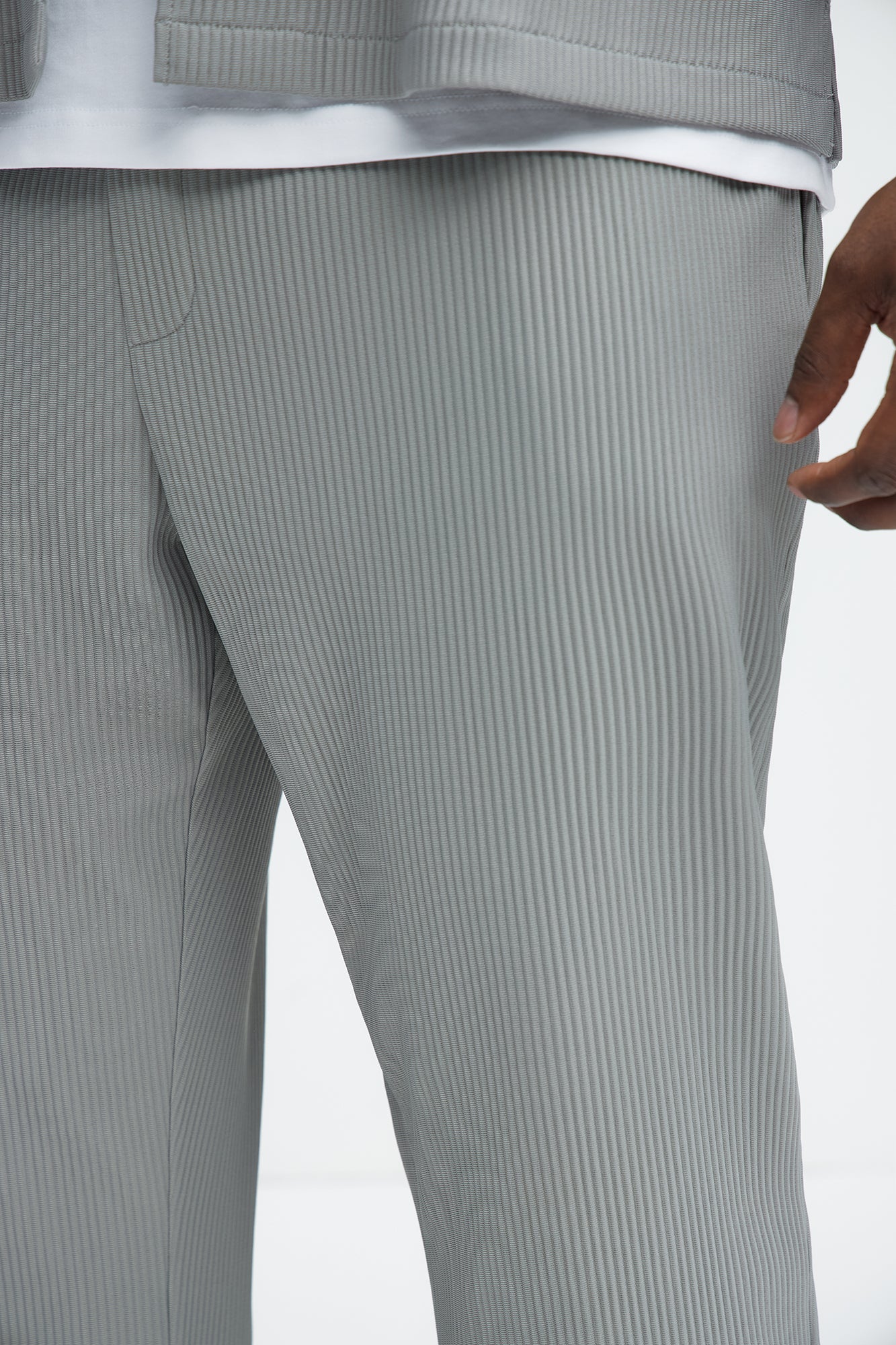 Show Up Slim Slit Pants - Grey - Image 9