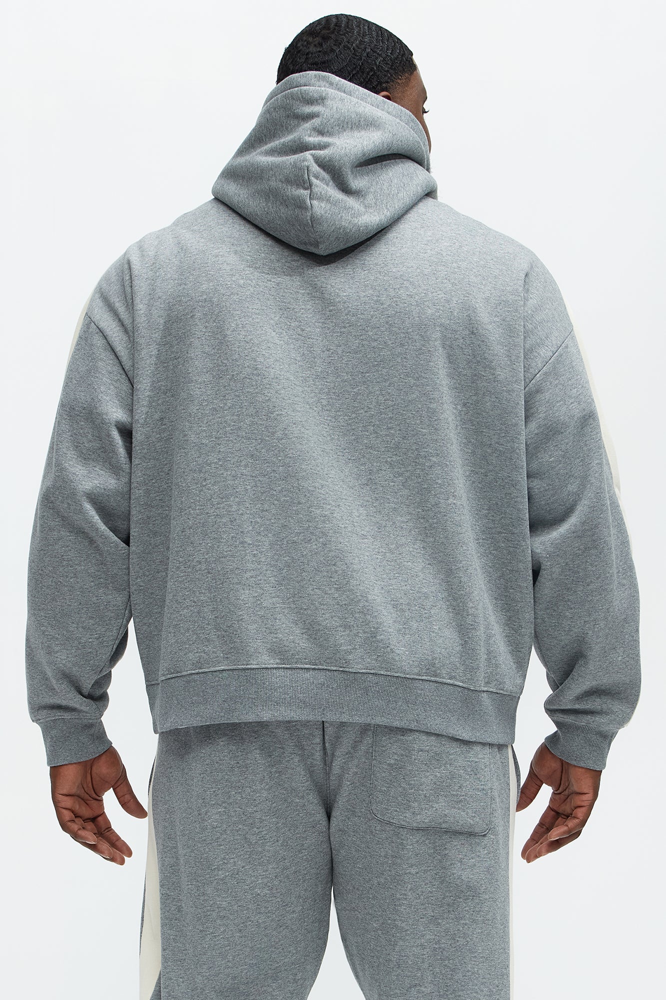 Tyson Heavyweight Oversized Striped Hoodie - Heather Grey - Image 8