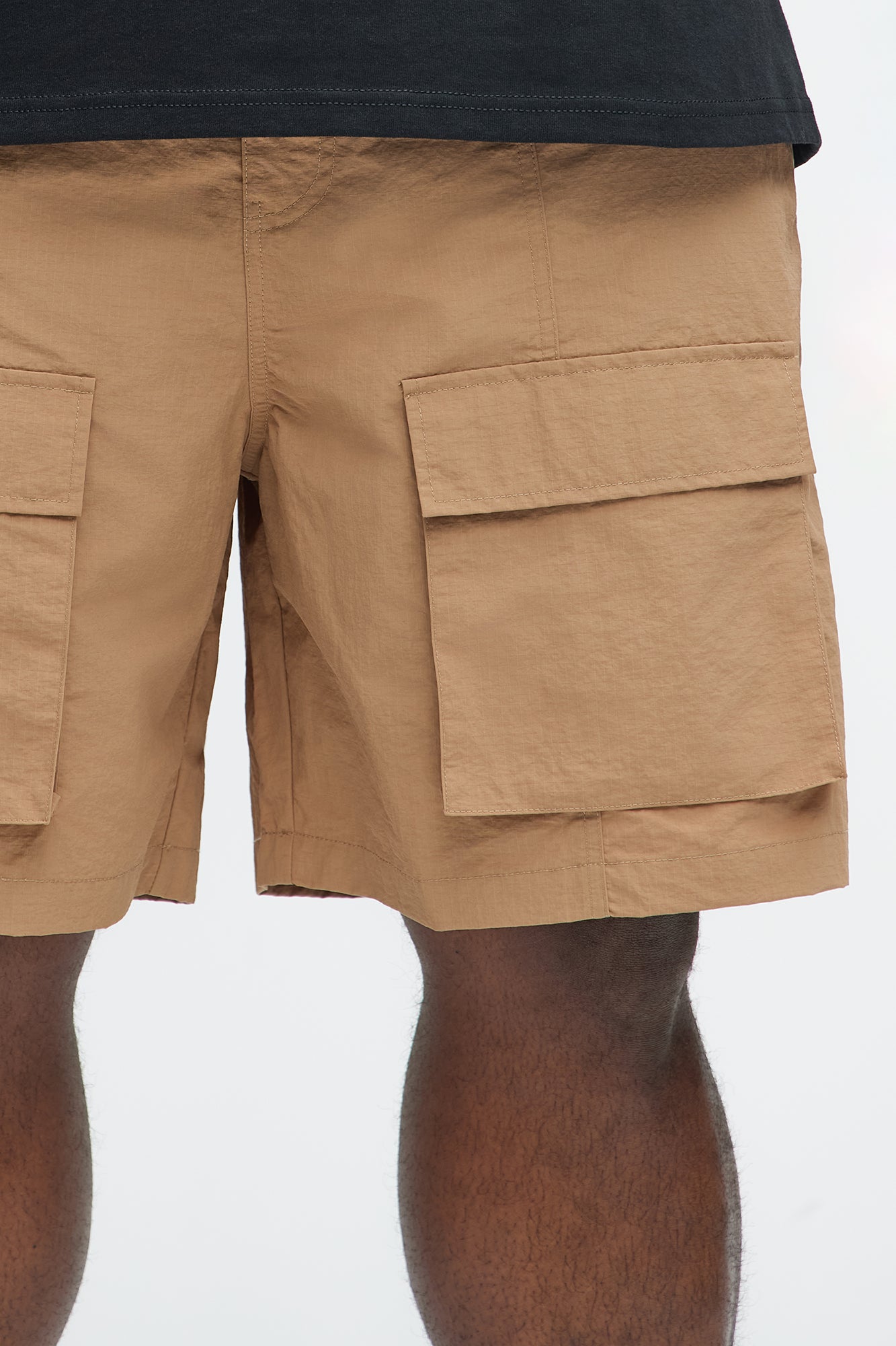Adjustable Ripstop Cargo Shorts - Tan - Image 8