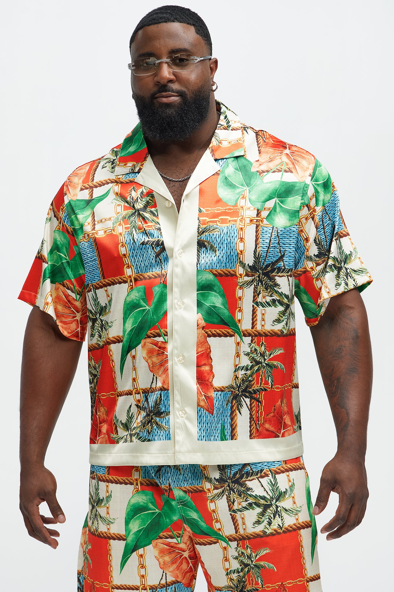 Summer Away Printed Cuban Collar Shirt - Multi Color - Image 5