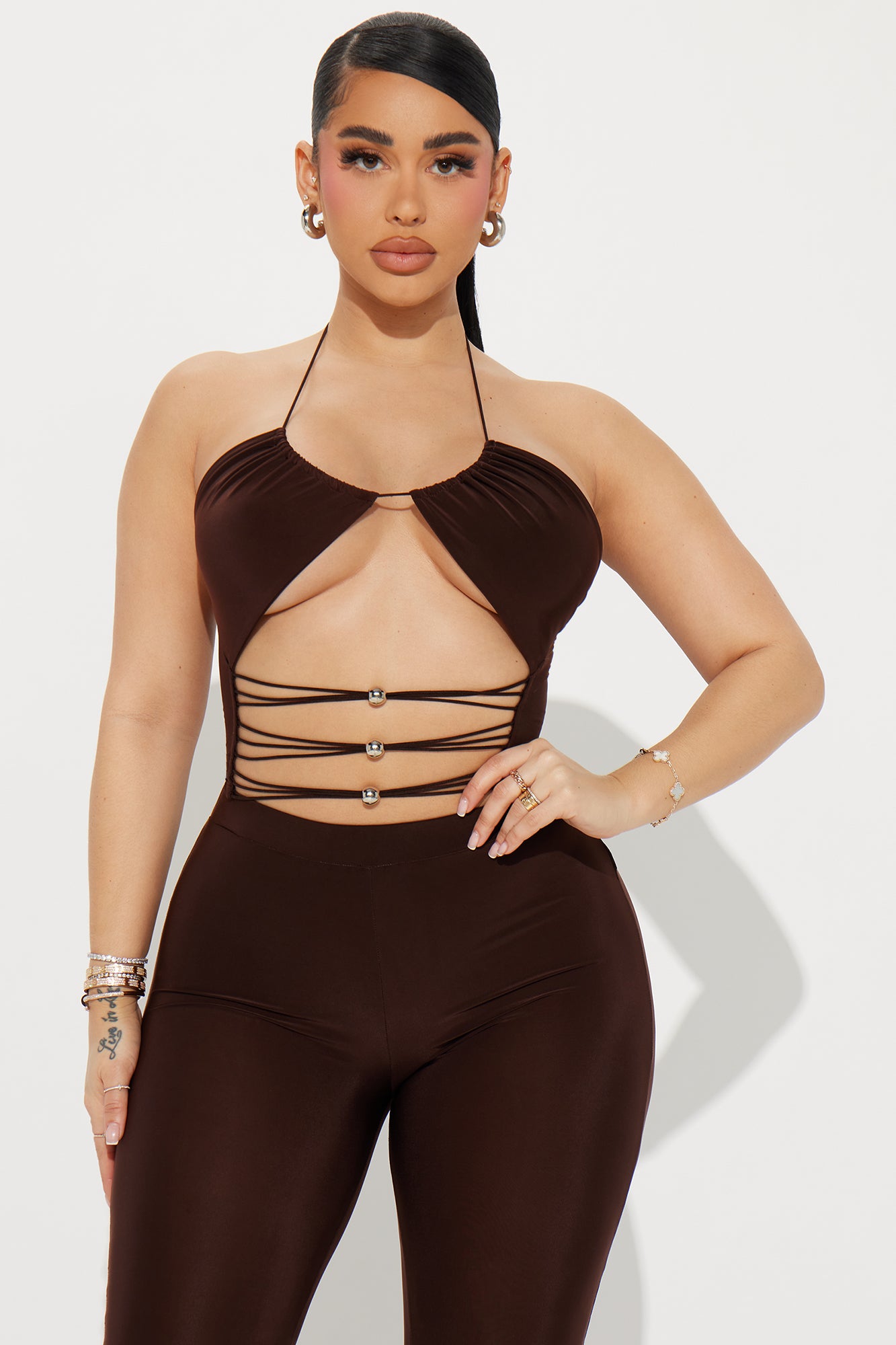 Sassy Mood Pant Set - Brown - Image 5
