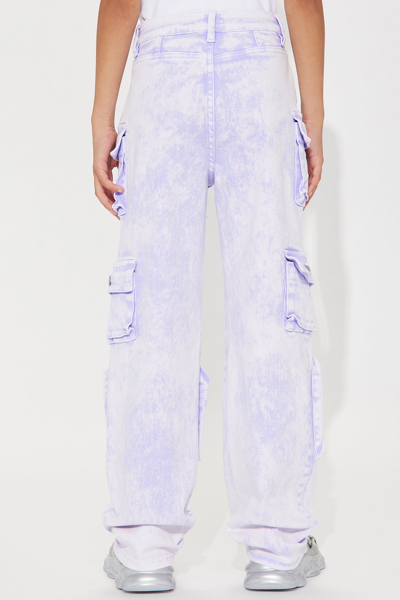 Mini Lily High Rise Cargo Jeans- Lavender - Image 4