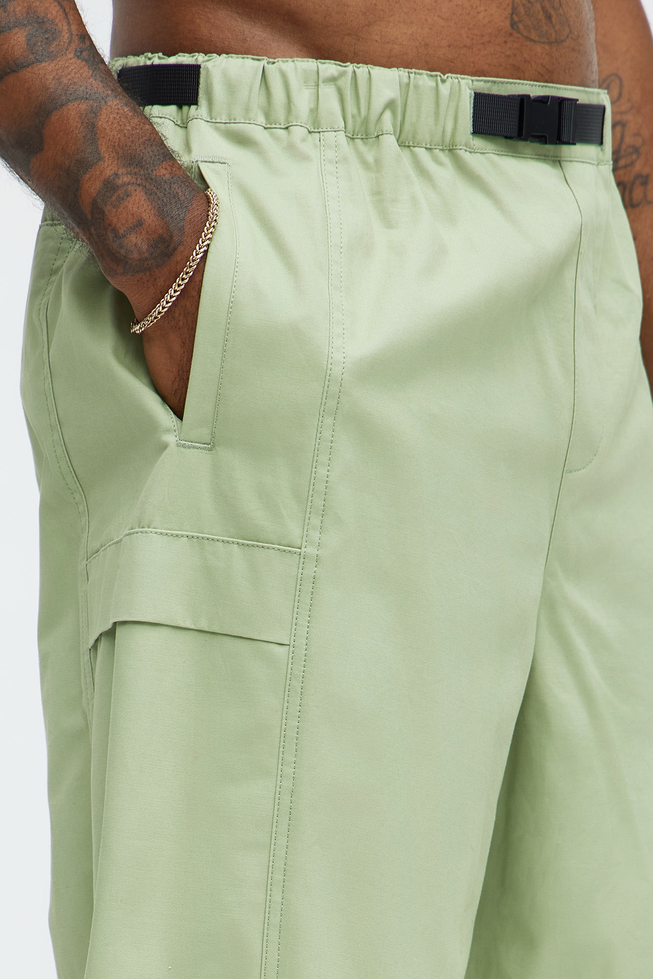 Baggy Chase Utility Cargo Pants - Sage - Image 4