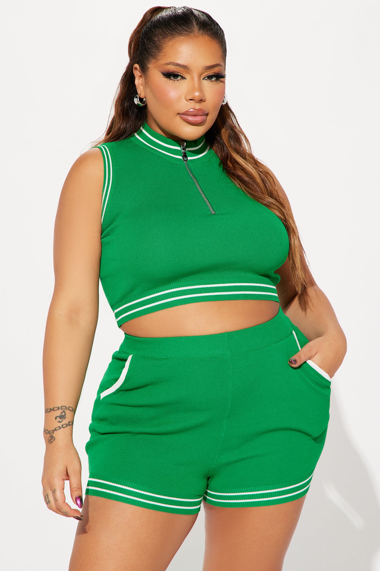 Valerie Vibes Short Set - Green - Image 5