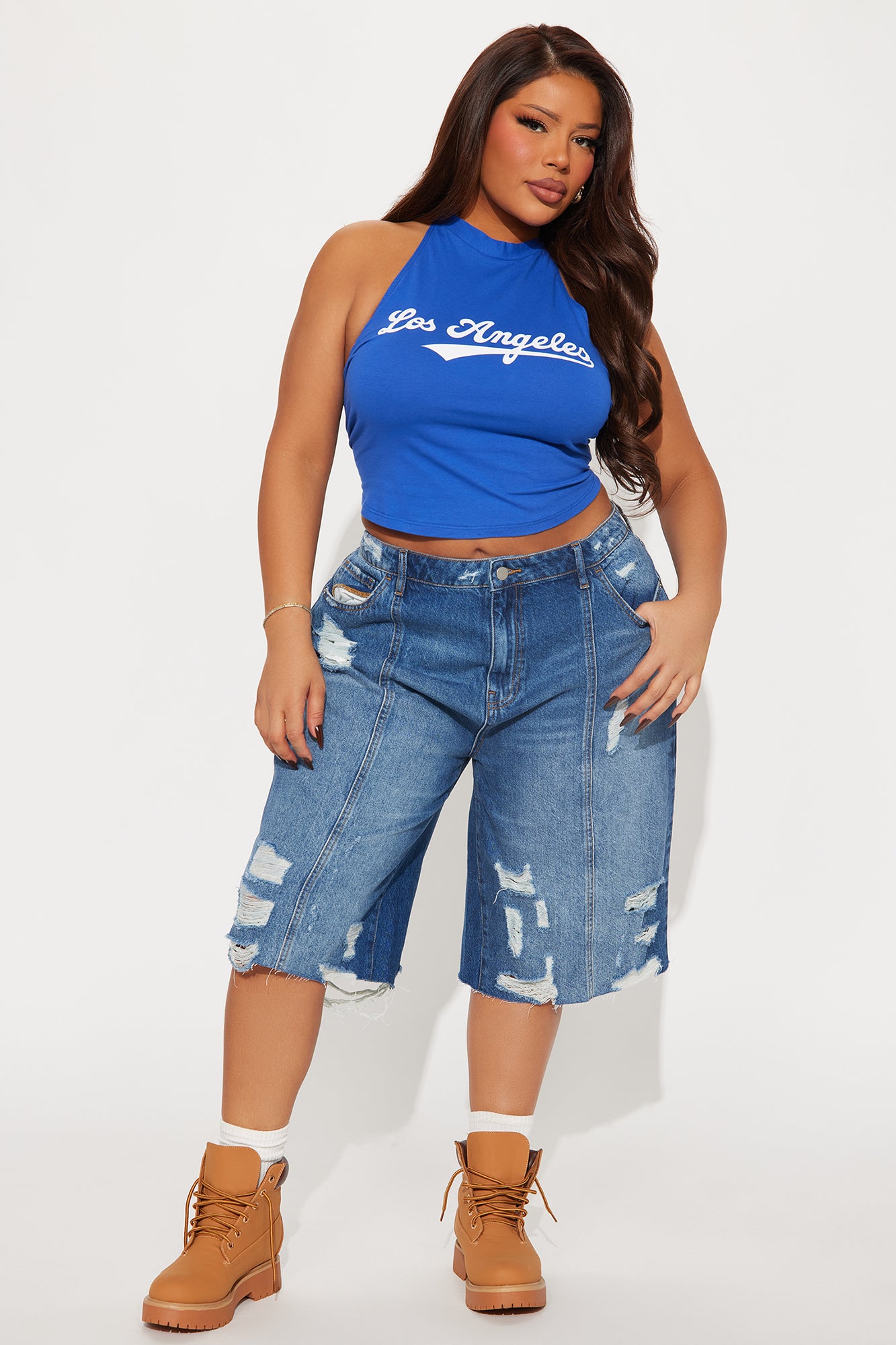 Made In LA Halter Top - Royal - Image 6