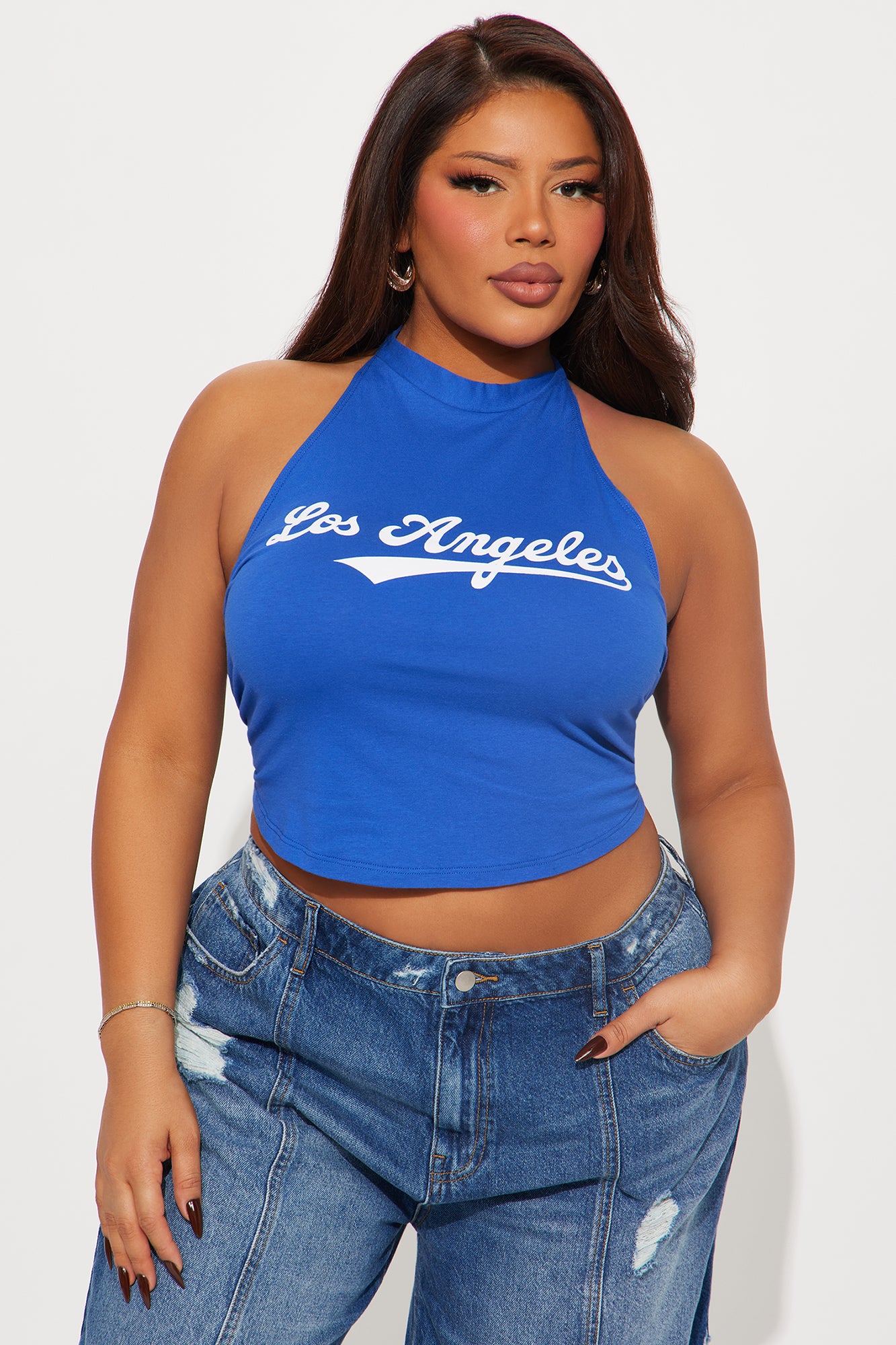 Made In LA Halter Top - Royal - Image 5