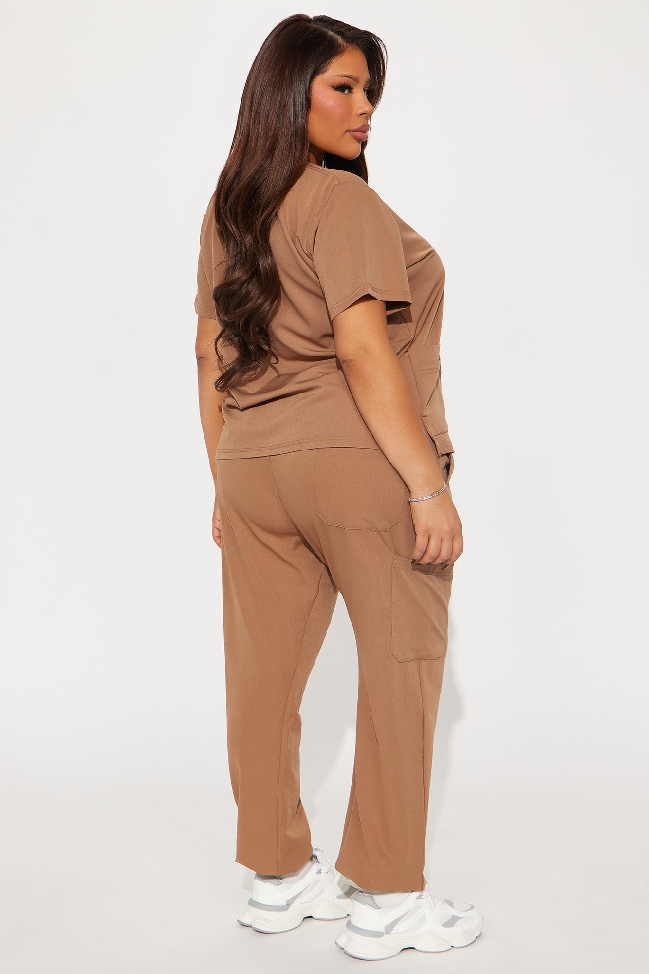 On The Daily 4 Way Stretch Scrub Uniform Jogger Set - Chocolate - Image 6