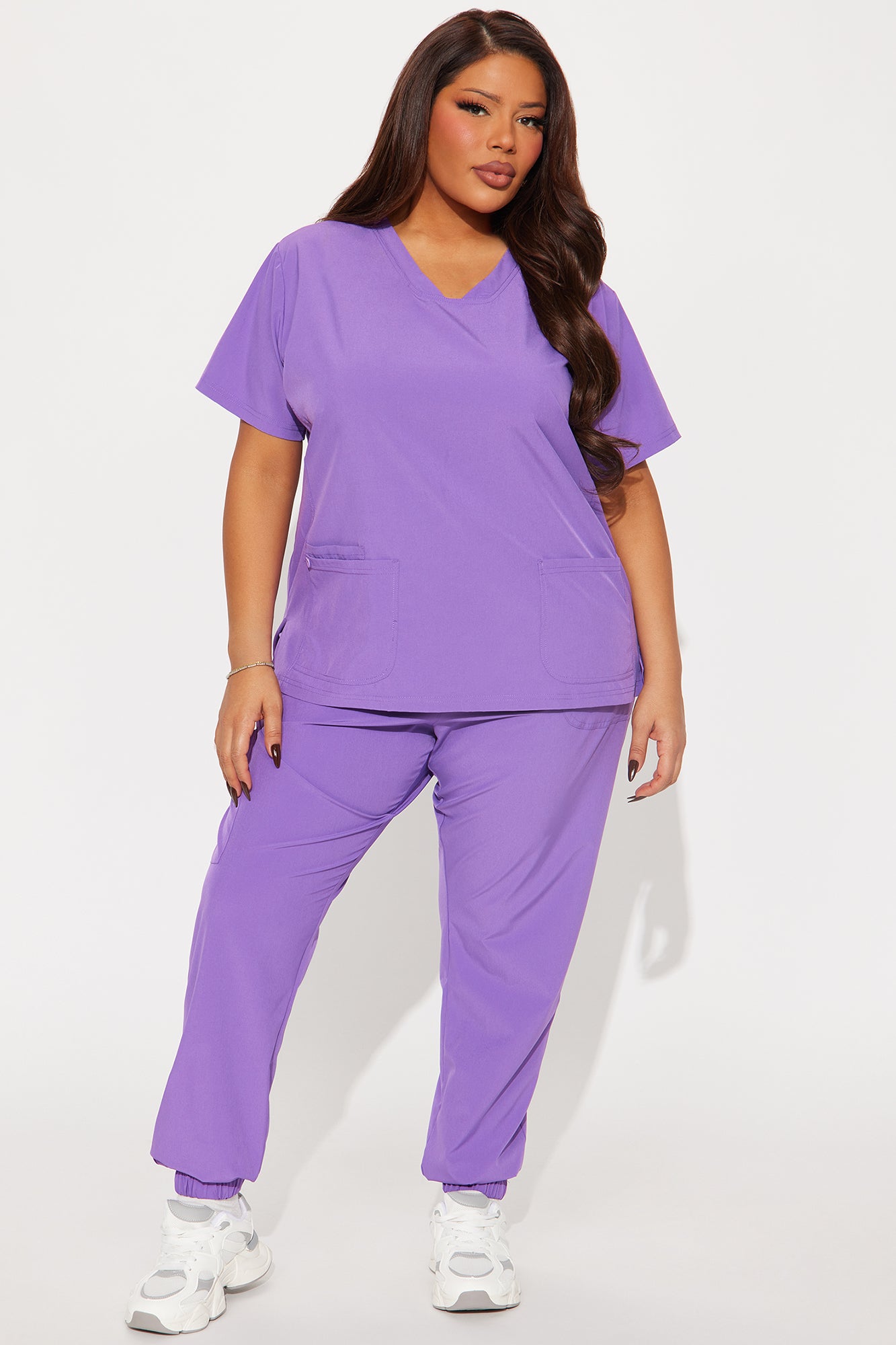 Care For You 4 Way Stretch Scrub Uniform Jogger Set - Purple - Image 4