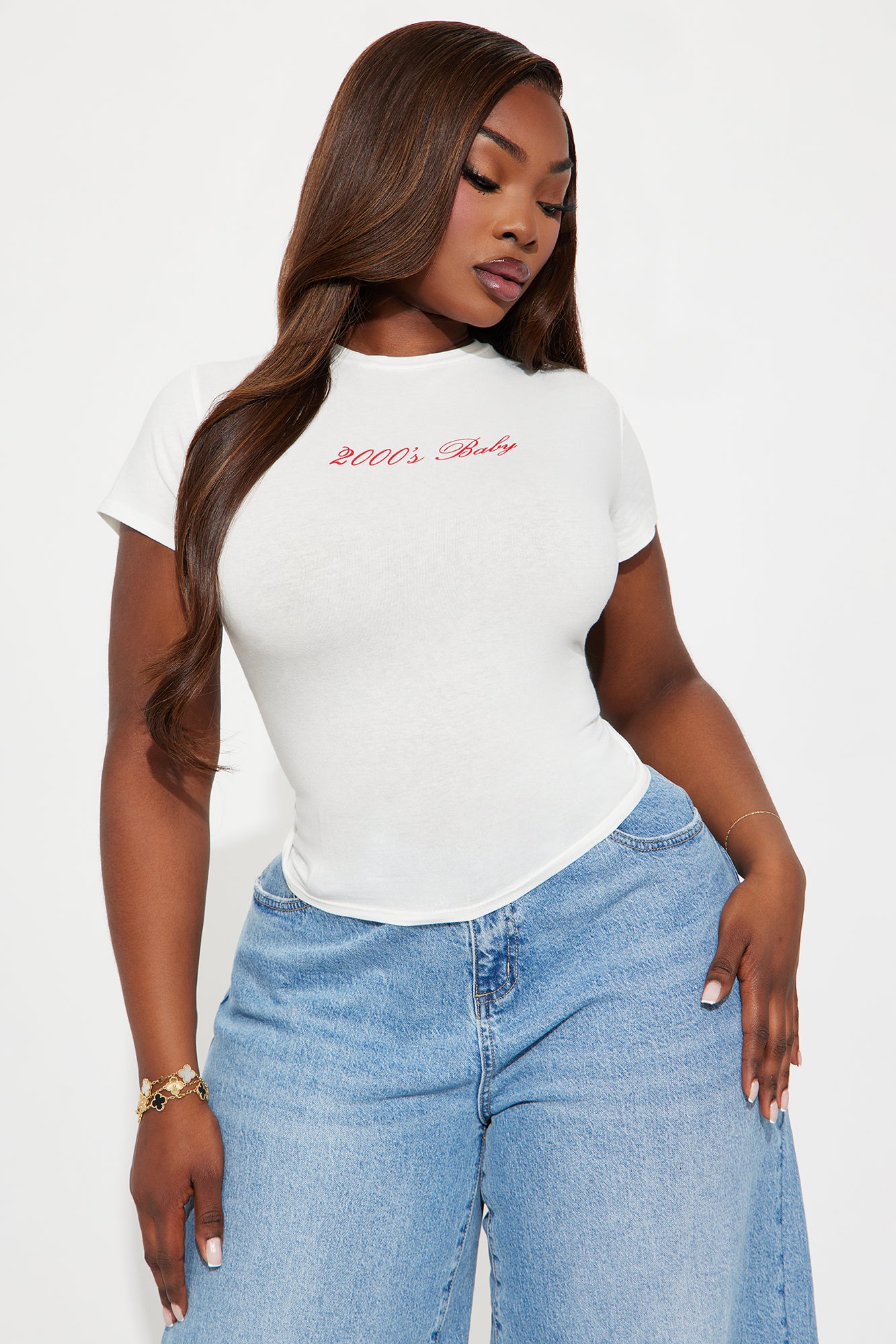 Your Favorite 2000' s Baby Tee - White - Image 4