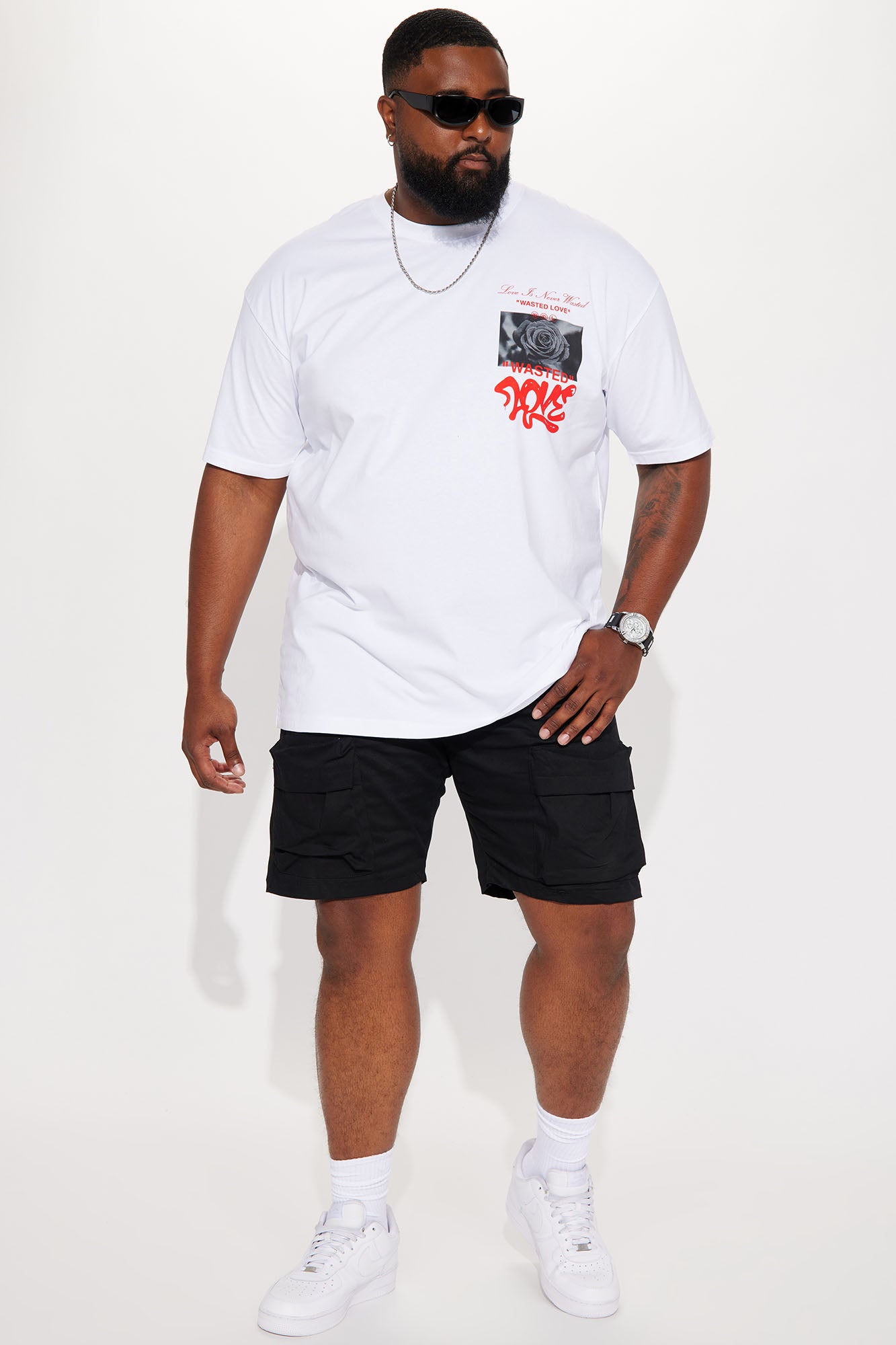Wasted Love Silence Short Sleeve Tee - White - Image 6