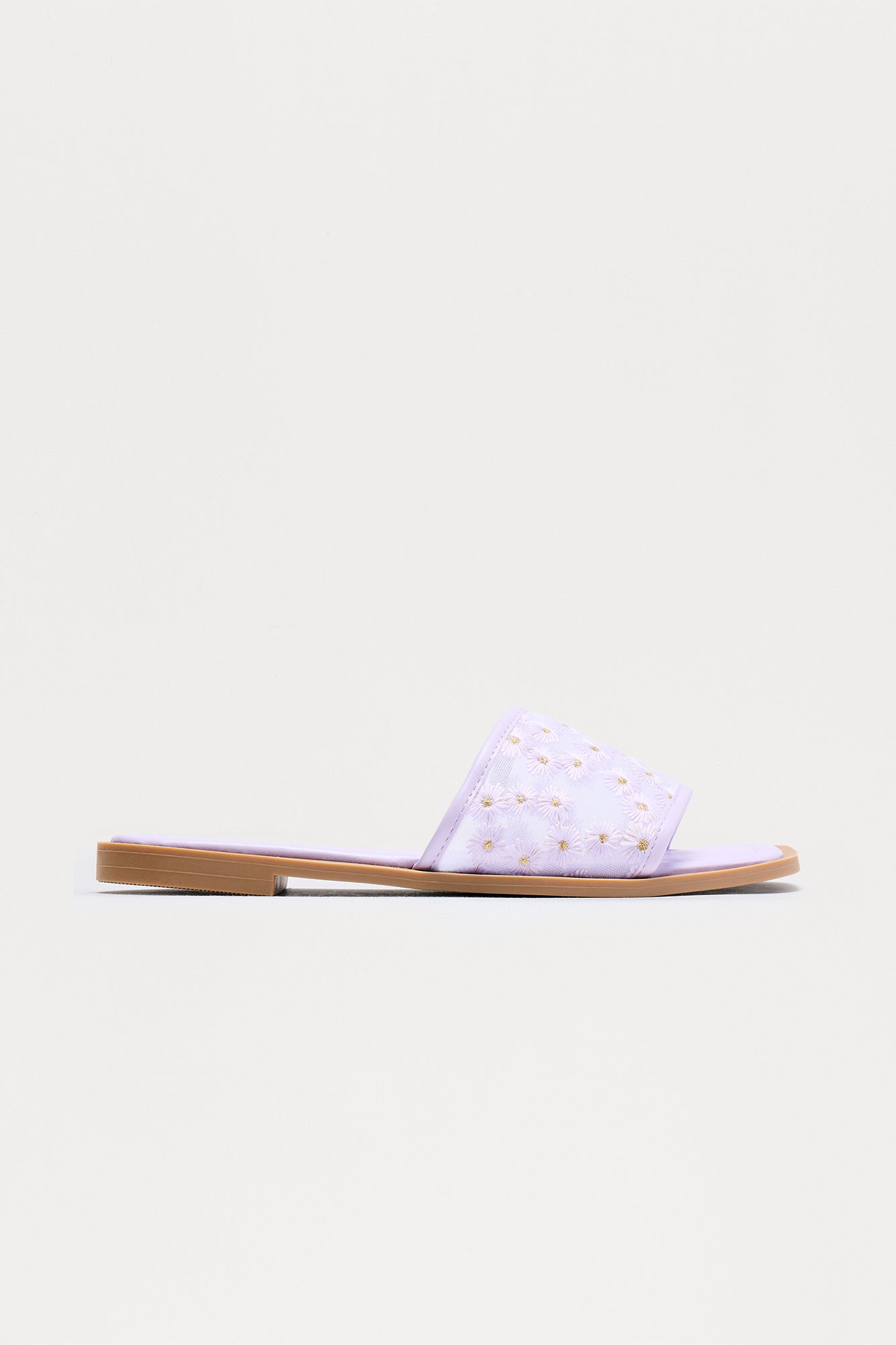 Zita Floral Slip On Sandals - Lavender - Image 3