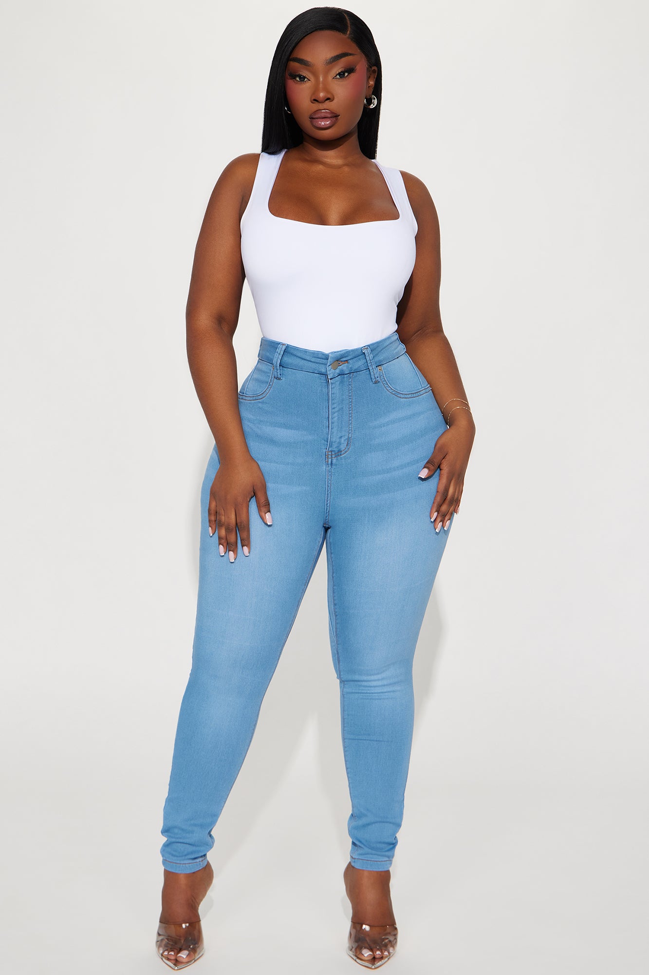 Can't Deny You Sculpting Skinny Jeans - Light Wash - Image 5