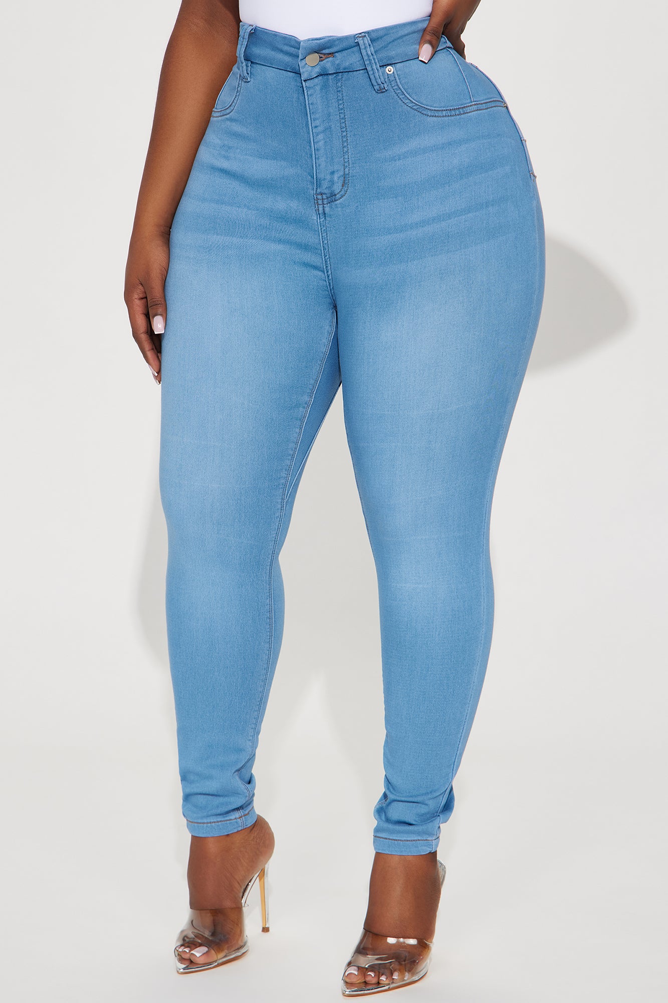 Can't Deny You Sculpting Skinny Jeans - Light Wash - Image 6