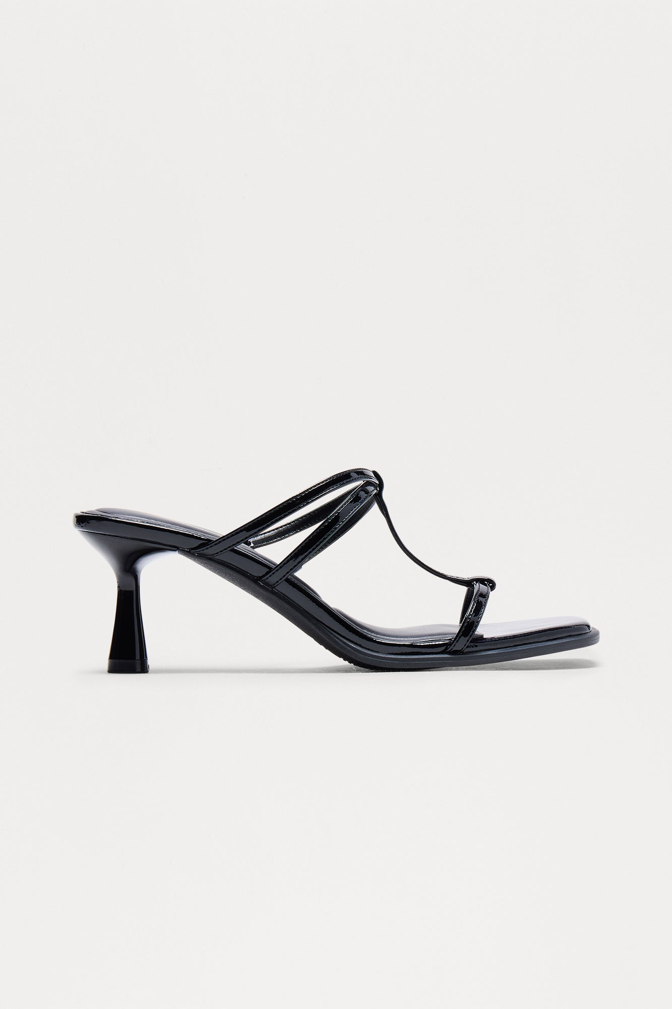 Xanthia Faux Patent Mules - Black - Image 3