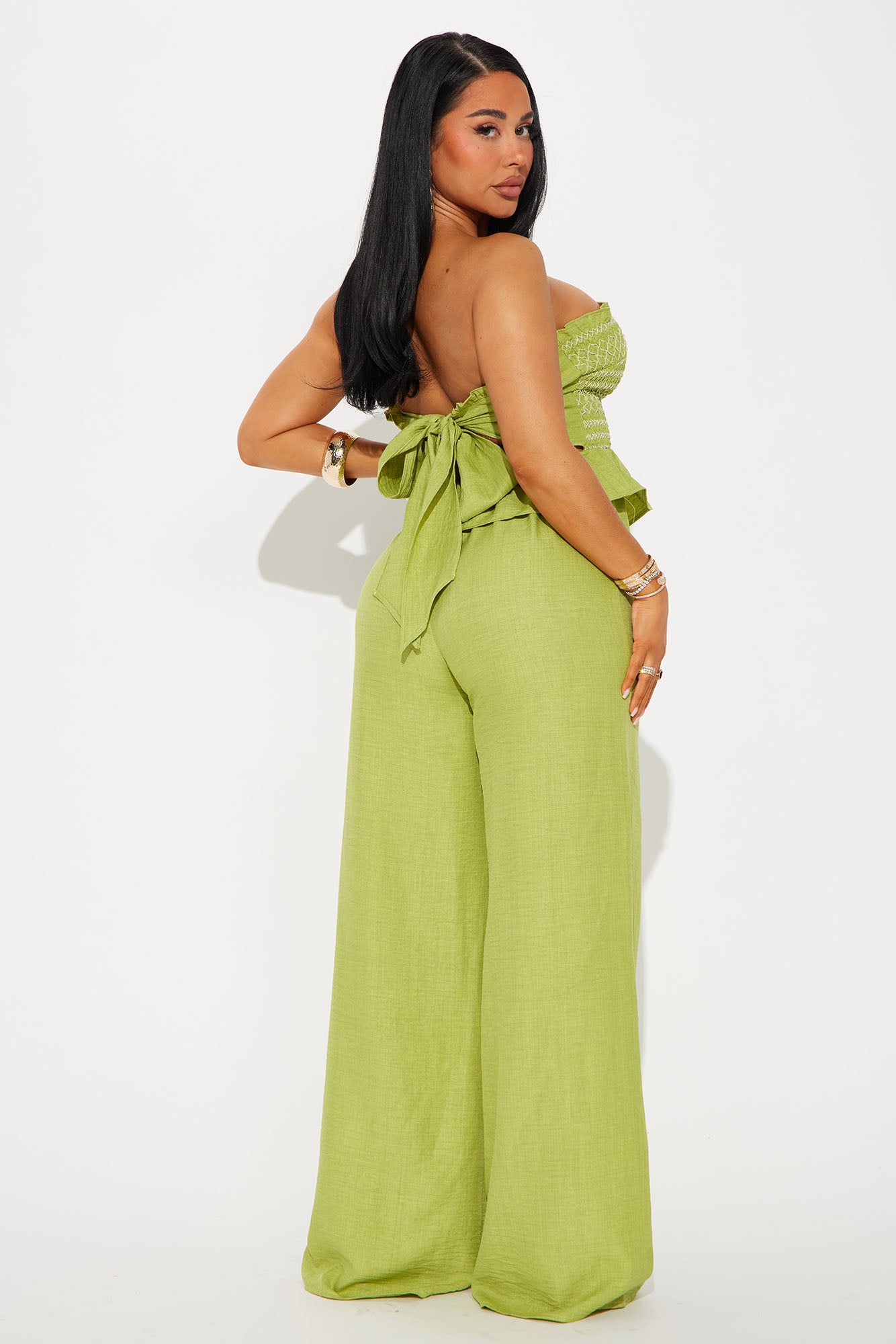 Dannika Strapless Jumpsuit - Chartreuse - Image 3
