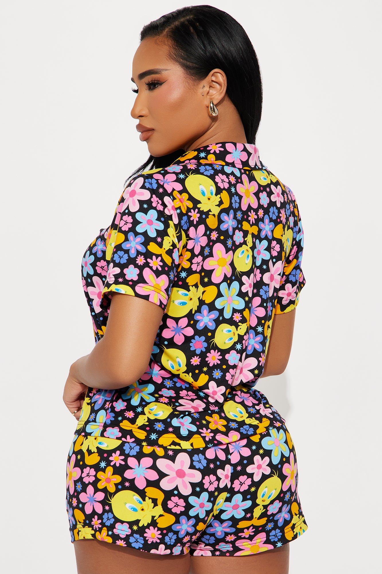 Flower Power Tweety PJ Short Set - Black/combo - Image 3