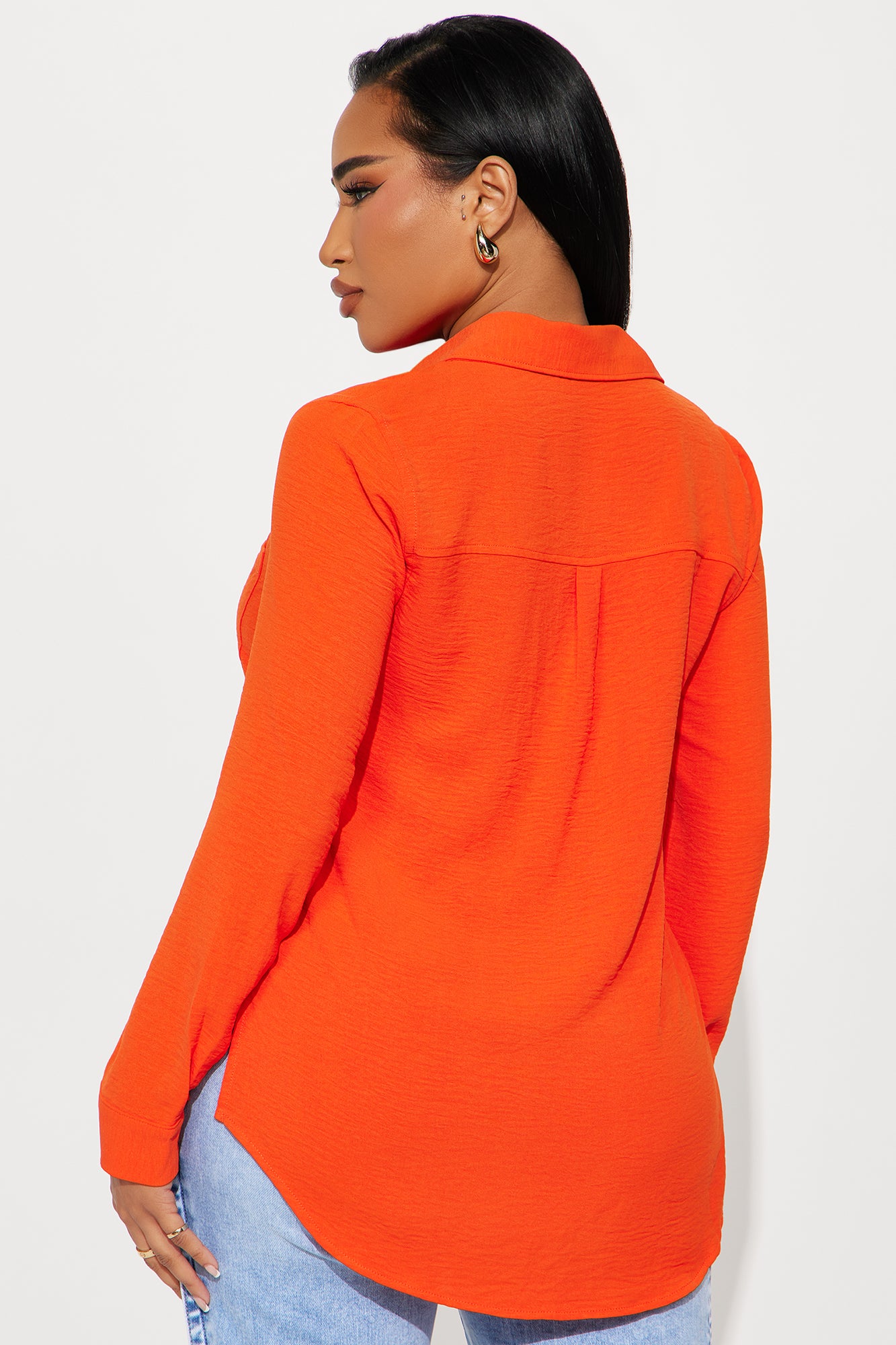 All You Need Button Up Shirt - Orange - Image 3