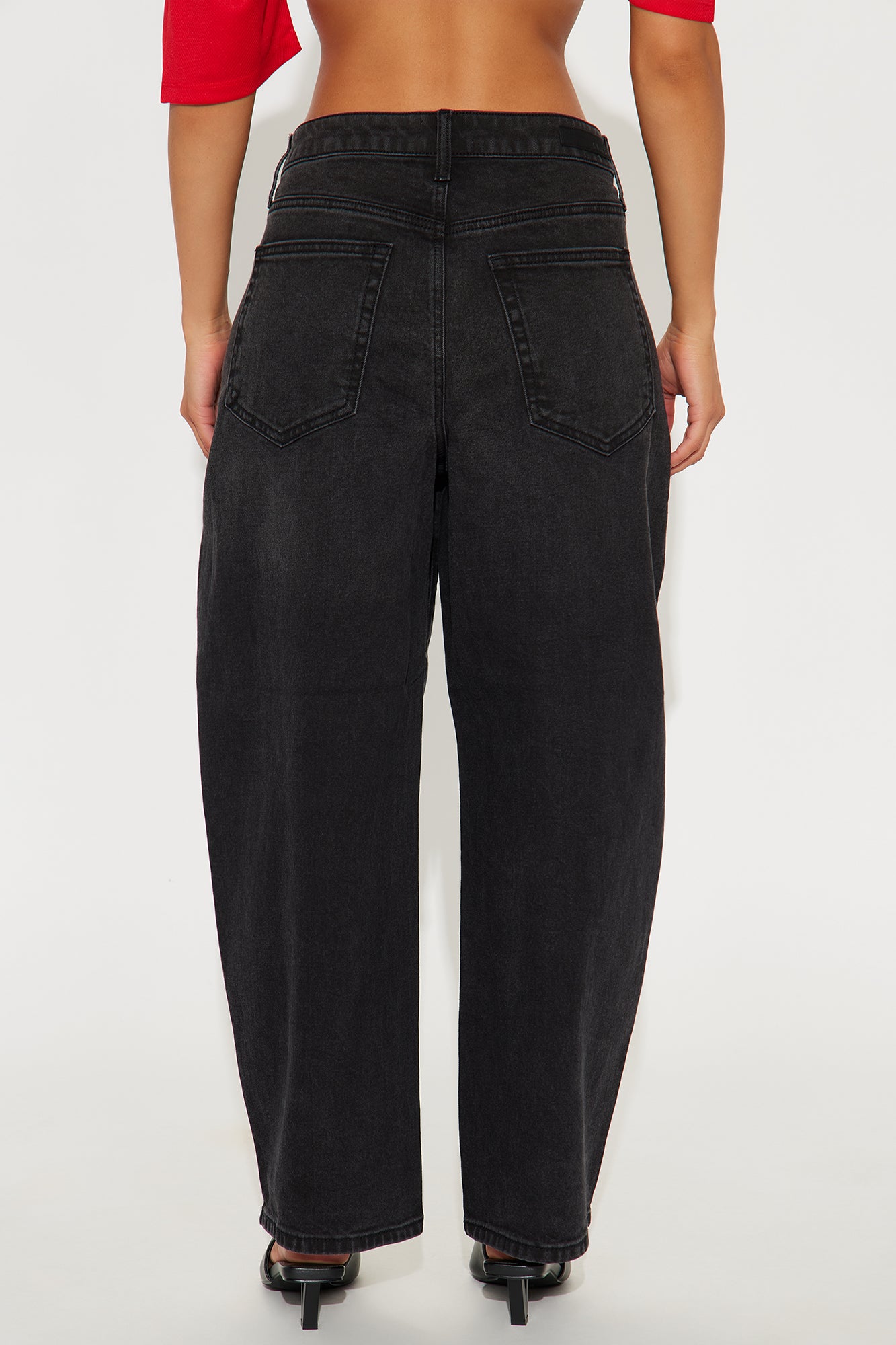 Best Ever Barrel Leg Jeans - Black Wash - Image 3