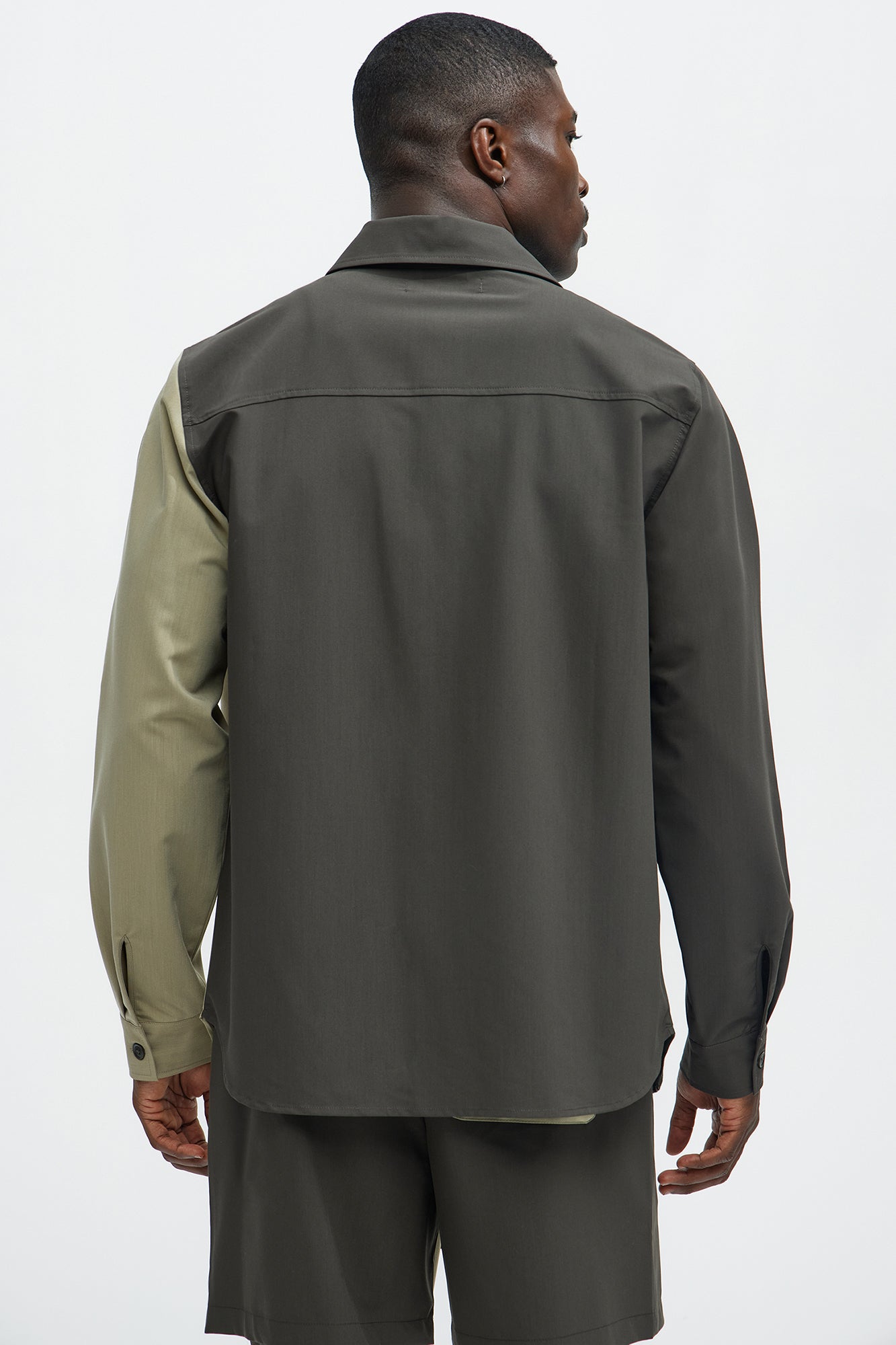 Colorblock Long Sleeve Shirt - Olive/combo - Image 4