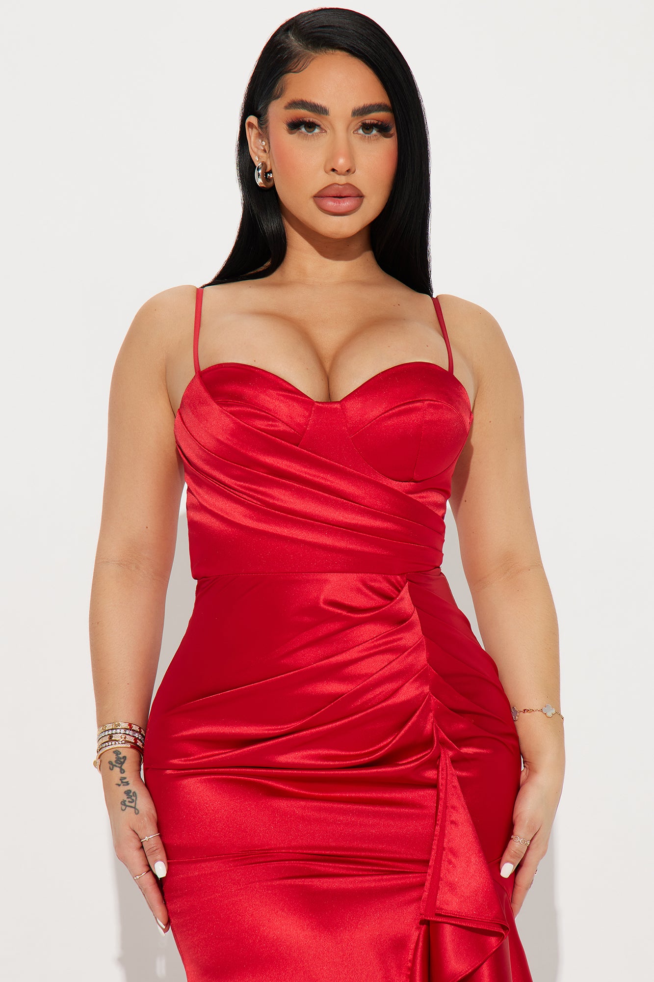 Camilla Satin Gown - Red - Image 3