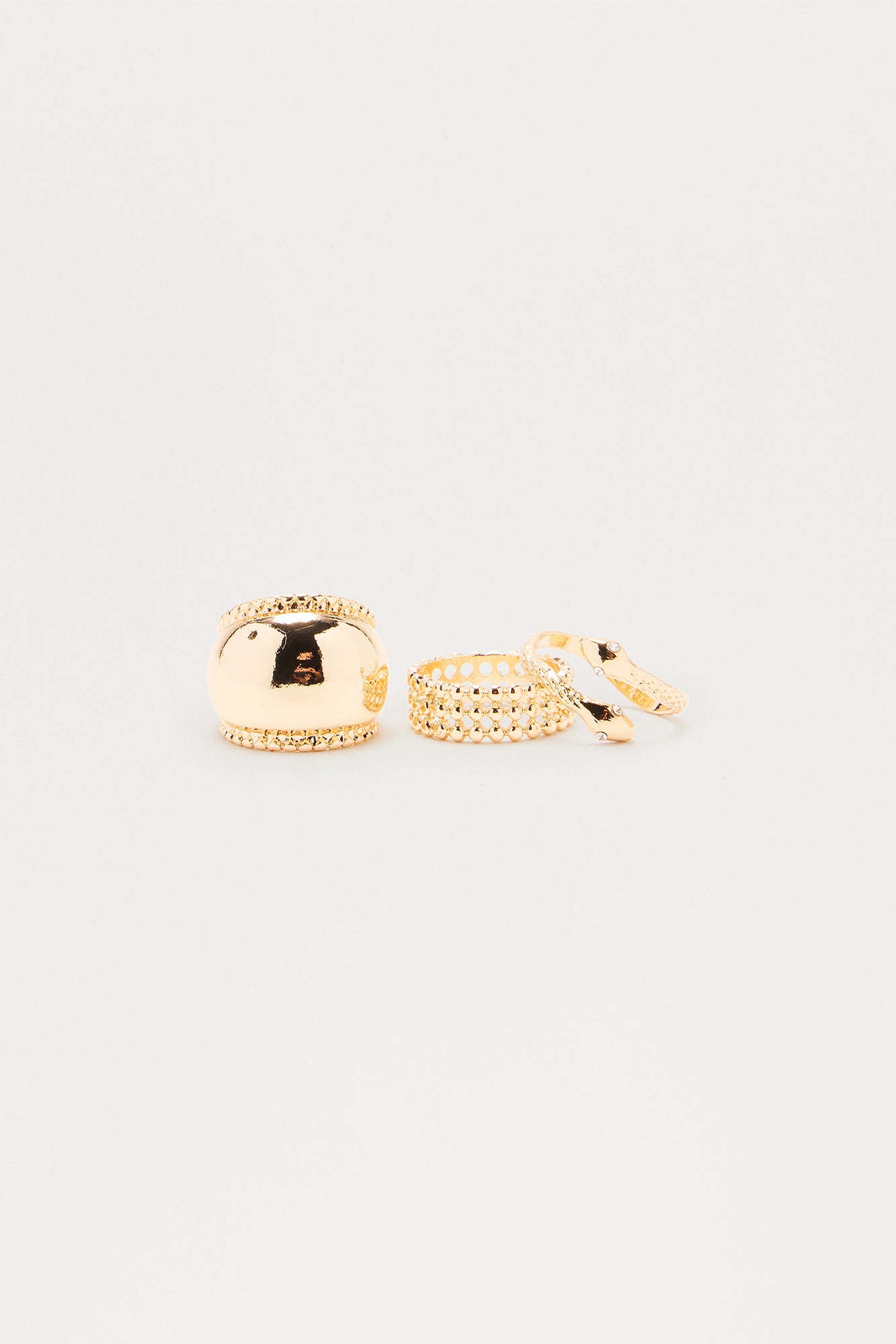 Stephine 3 Piece Ring Set - Gold - Image 3