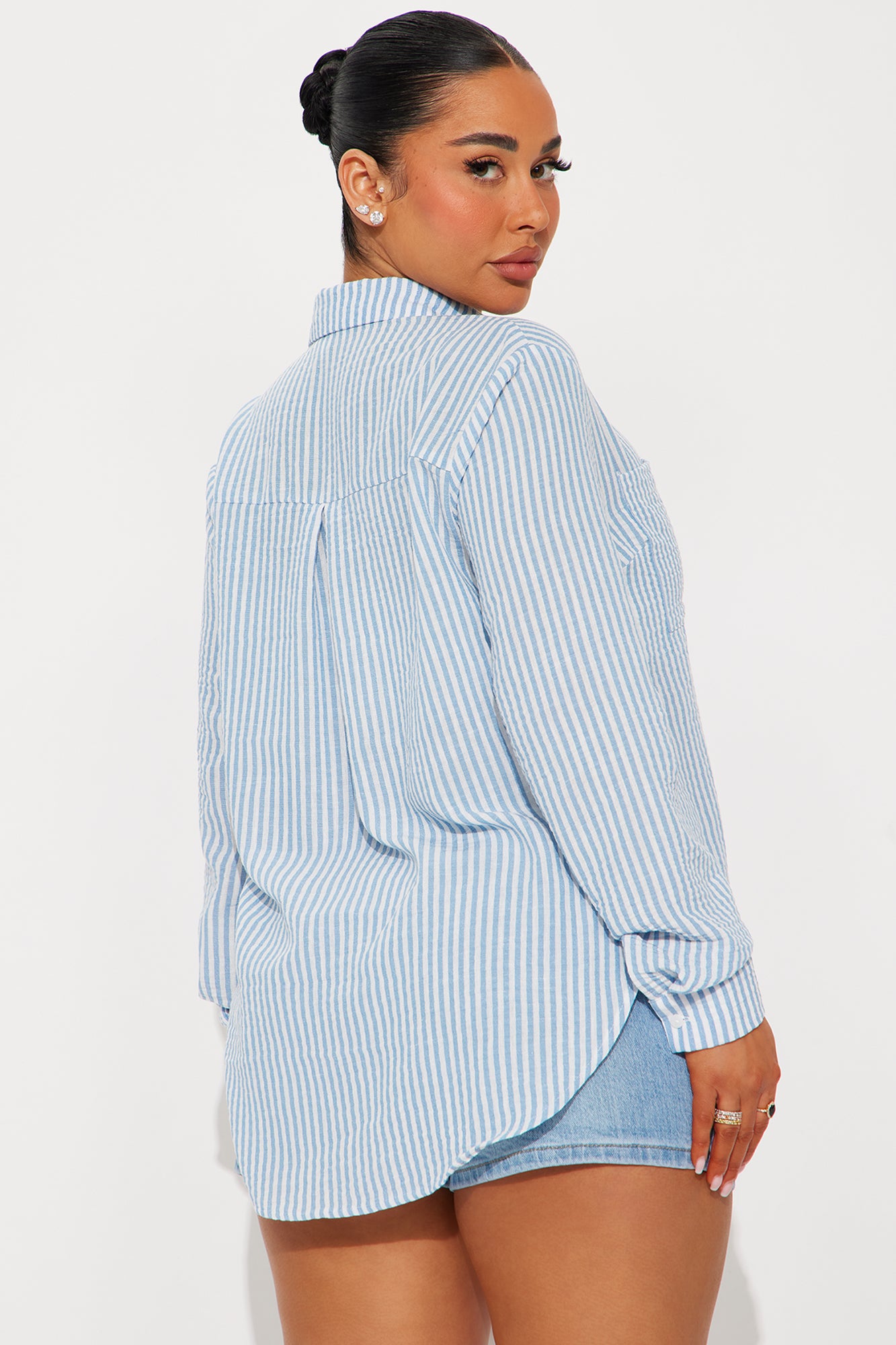 Audrina Striped Shirt - Blue/combo - Image 4